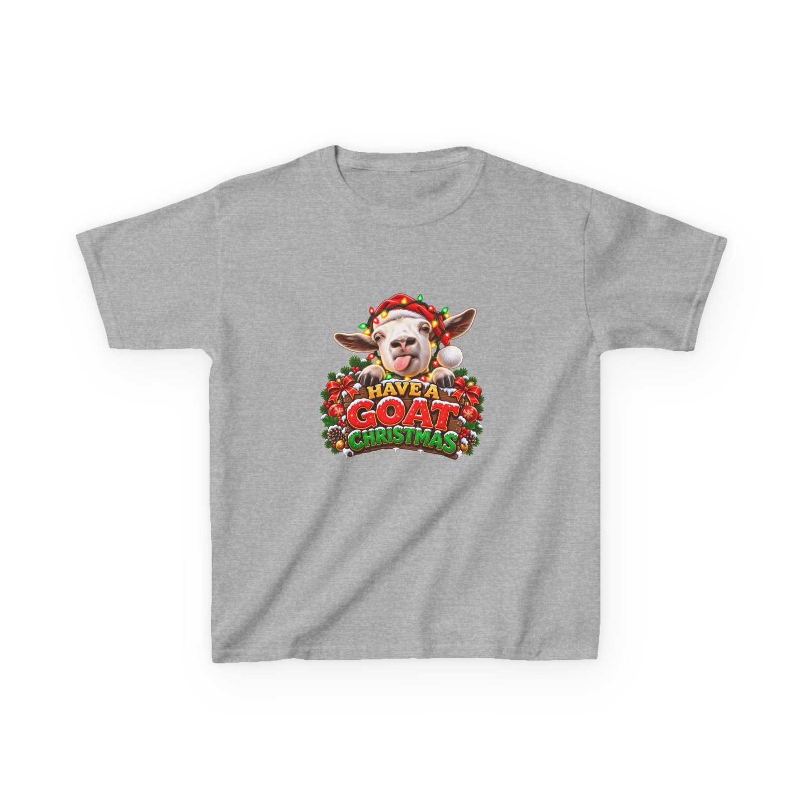 Kids Have A Goat Christmas T-Shirt, Cheeky Goat Christmas Shirt, Kids Xmas Tee, Goat Lover Gift, Childrens Christmas Top - Image 2