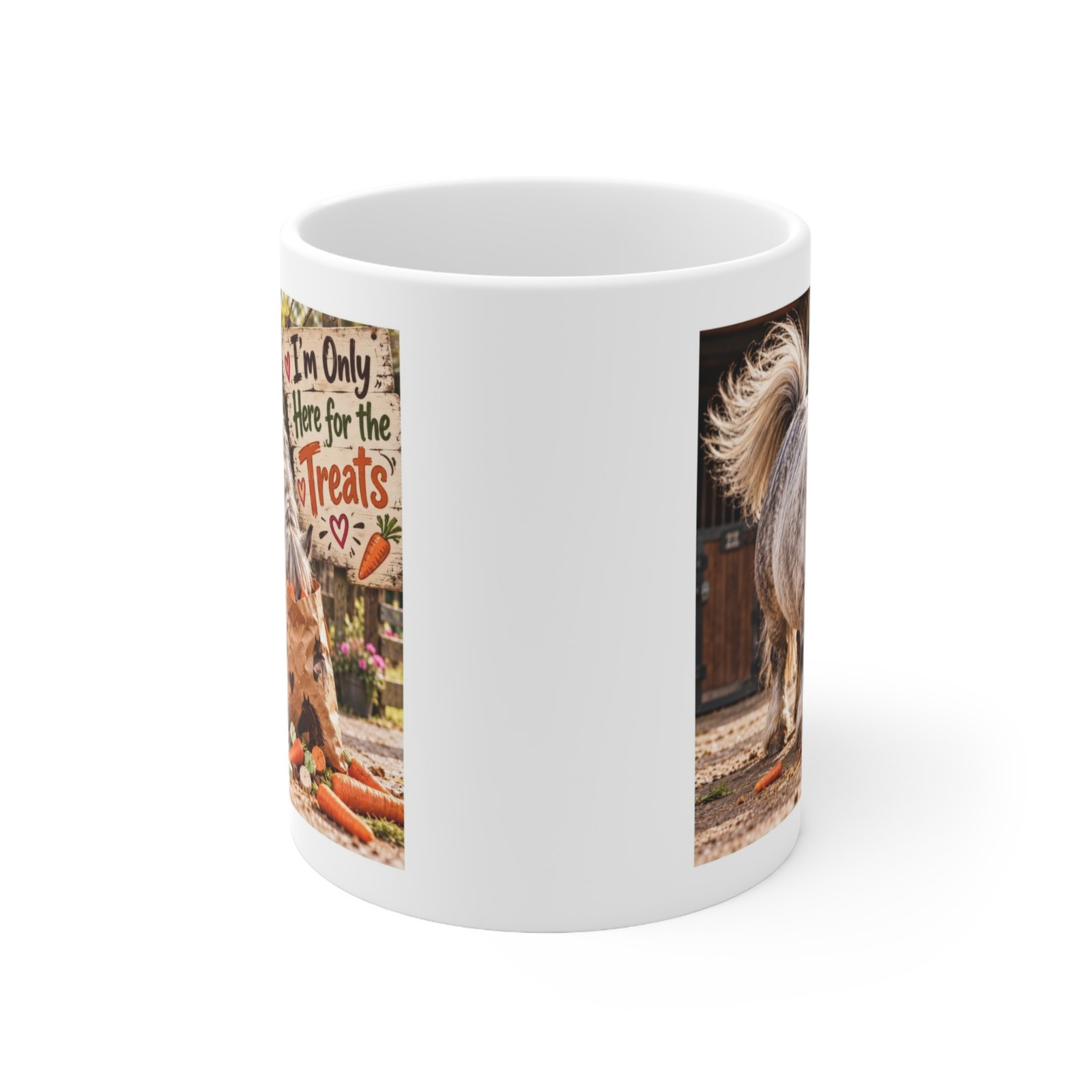 I'm Only Here for the Treats Mug, Funny Pony Mug, Equestrian Coffee Mug, Horse Lover Gift, Pony Mum Gift 11oz - Image 2