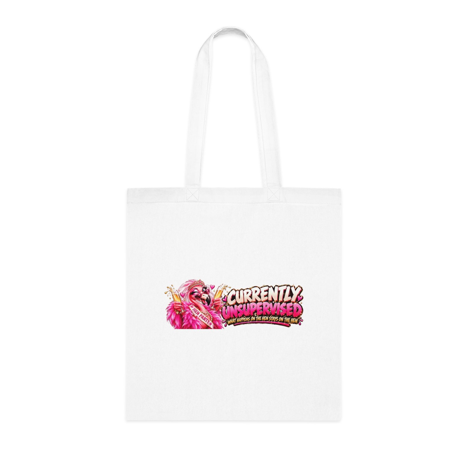Currently Unsupervised Hen Party Tote Bag, What Happens On The Hen Stays On The Hen, Bridesmaid Bag, Hen Do Gift