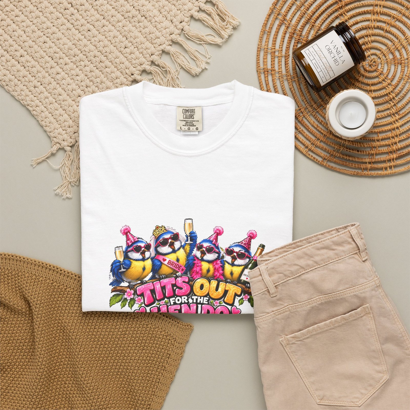 Tits Out For The Hen Do T-Shirt, Funny Blue Tit Hen Party Shirt, Cheeky Bird Pun Tee, Rude Hen Weekend Top - Image 4