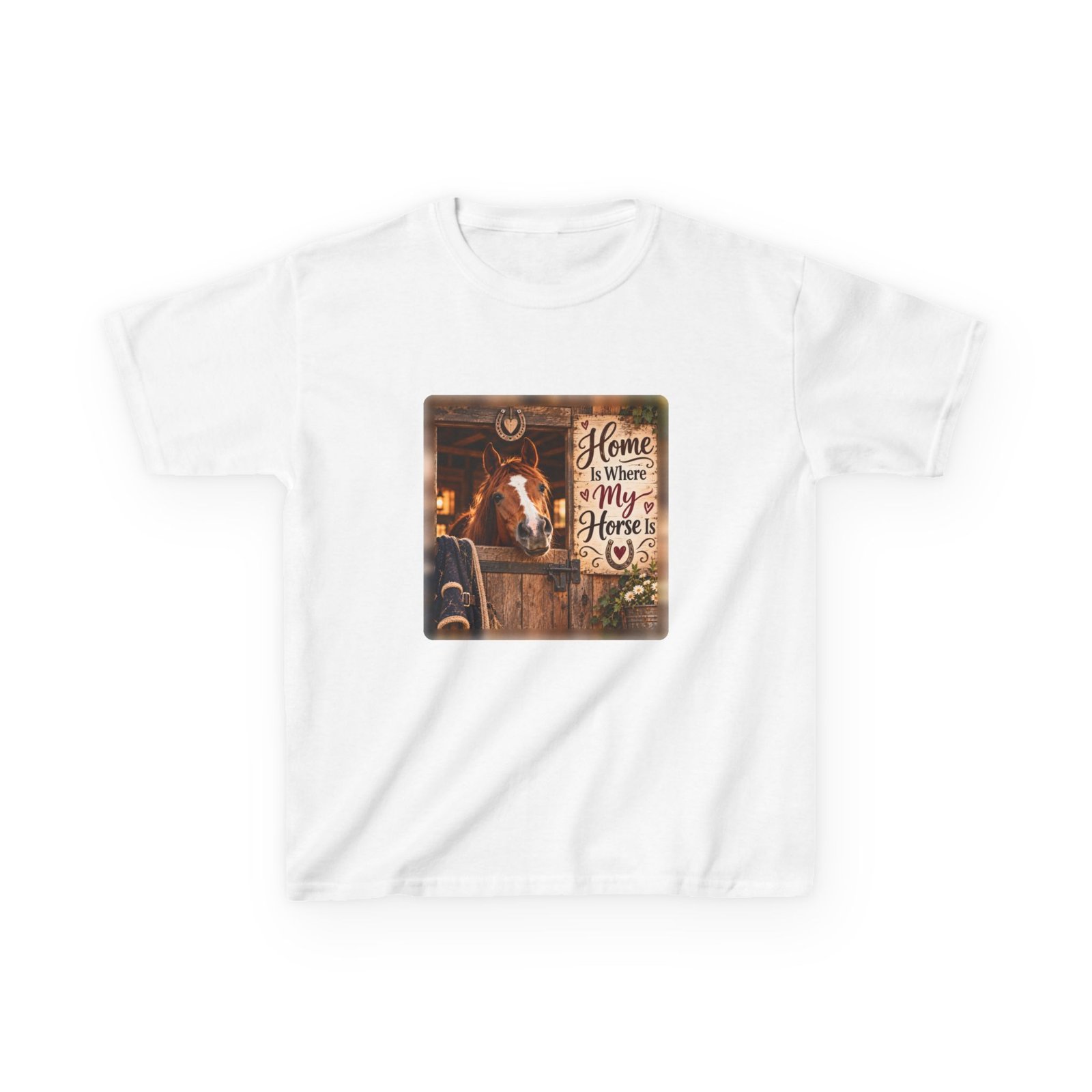 Kids Home Is Where My Horse Is T-Shirt, Pony Club Gift, Horse Girl Tee, Children's Equestrian Shirt, Horse Lover Kids Top