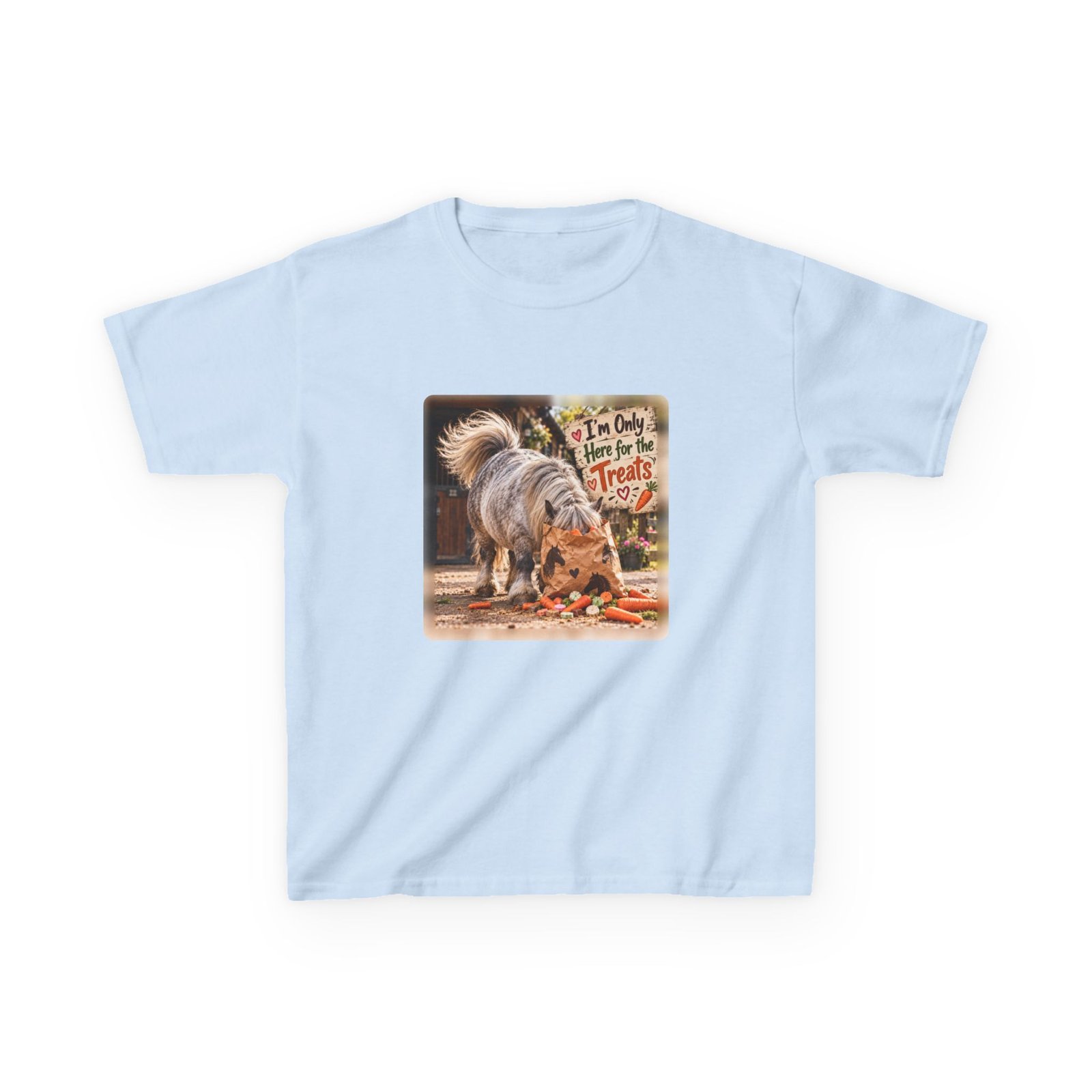 Kids I'm Only Here for the Treats T-Shirt, Funny Pony Club Gift, Horse Girl Tee, Children's Equestrian Shirt, Shetland Pony - Image 3