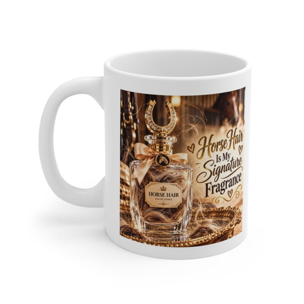 Horse Hair Is My Signature Fragrance Mug, Funny Horse Mug, Equestrian Coffee Mug, Horse Lover Gift, Pony Mum Gift 11oz