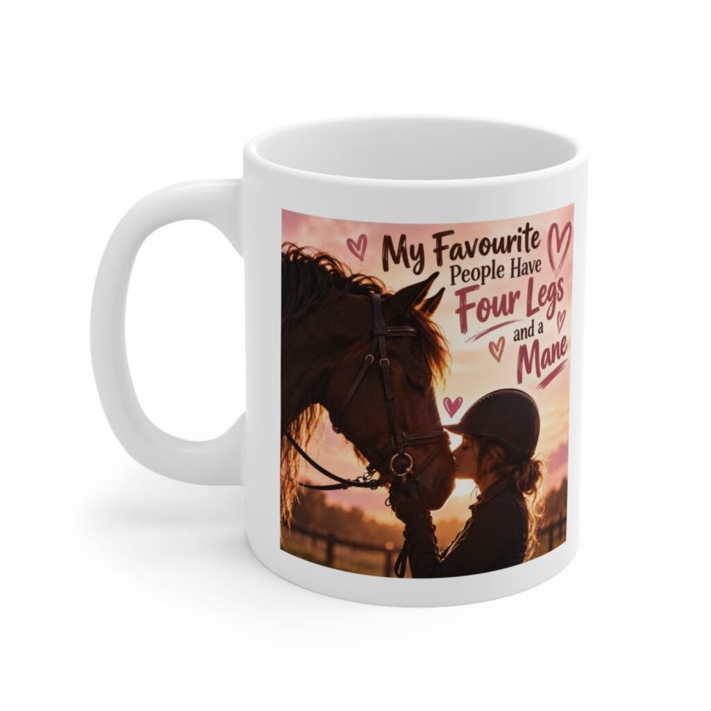 My Favourite People Have Four Legs and a Mane Mug, Horse Lover Gift, Equestrian Coffee Mug, Horse Girl Mug 11oz