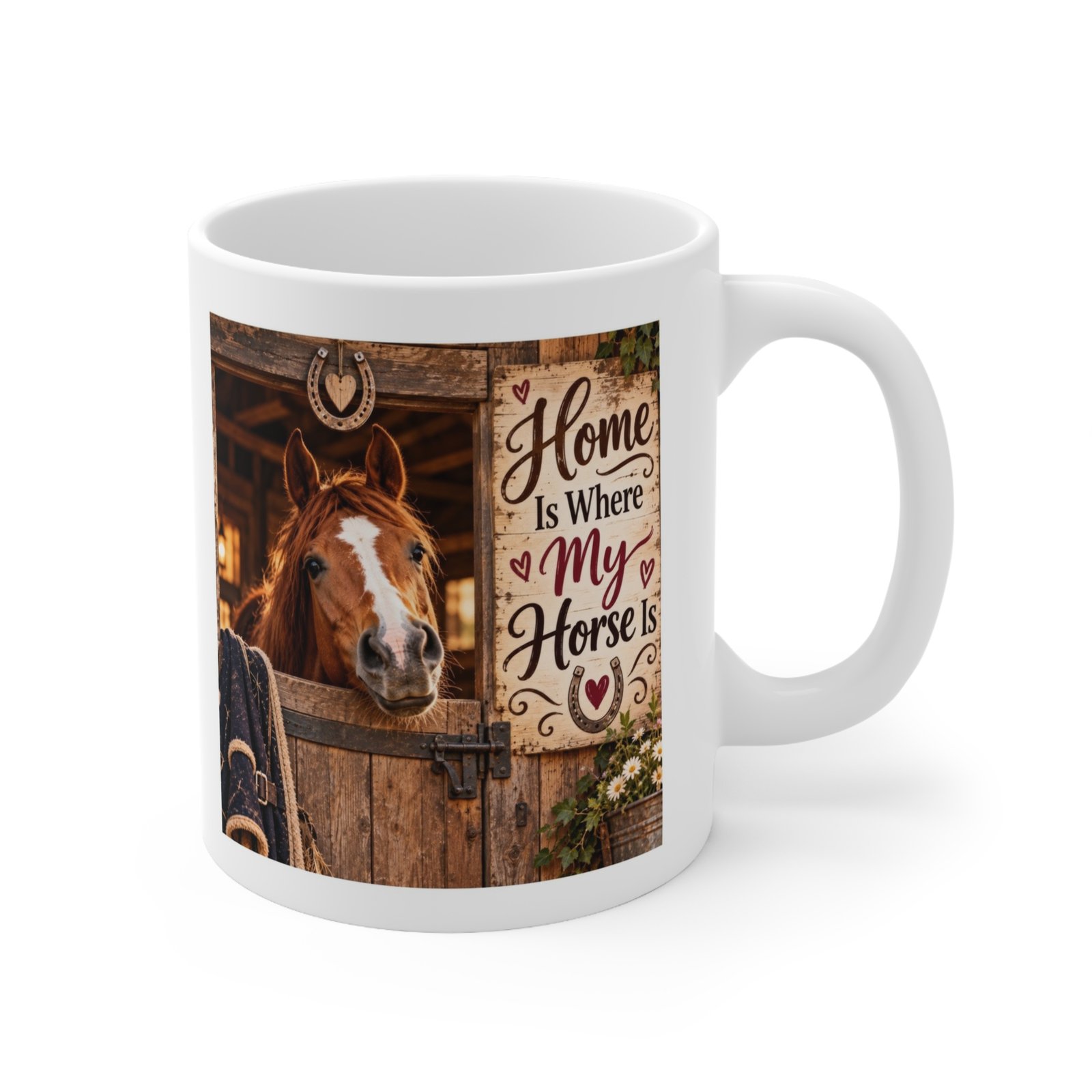 Home Is Where My Horse Is Mug, Horse Lover Gift, Equestrian Coffee Mug, Stable Mug, Pony Mum Gift, Horse Girl Mug 11oz - Image 3