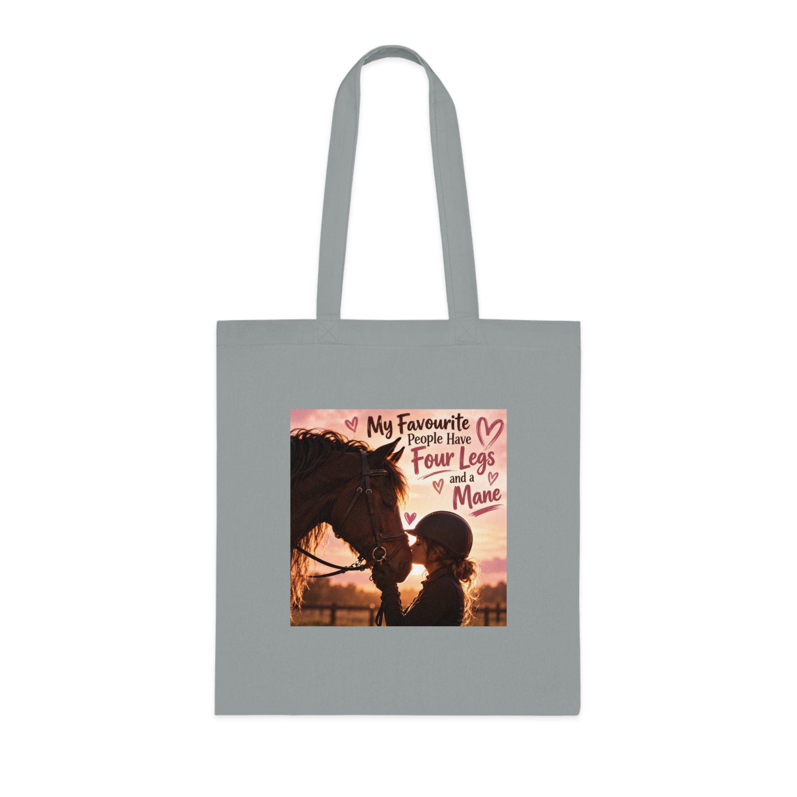 My Favourite People Have Four Legs and a Mane Tote Bag, Horse Lover Gift, Equestrian Bag, Yard Bag, Horse Girl Gift - Image 2