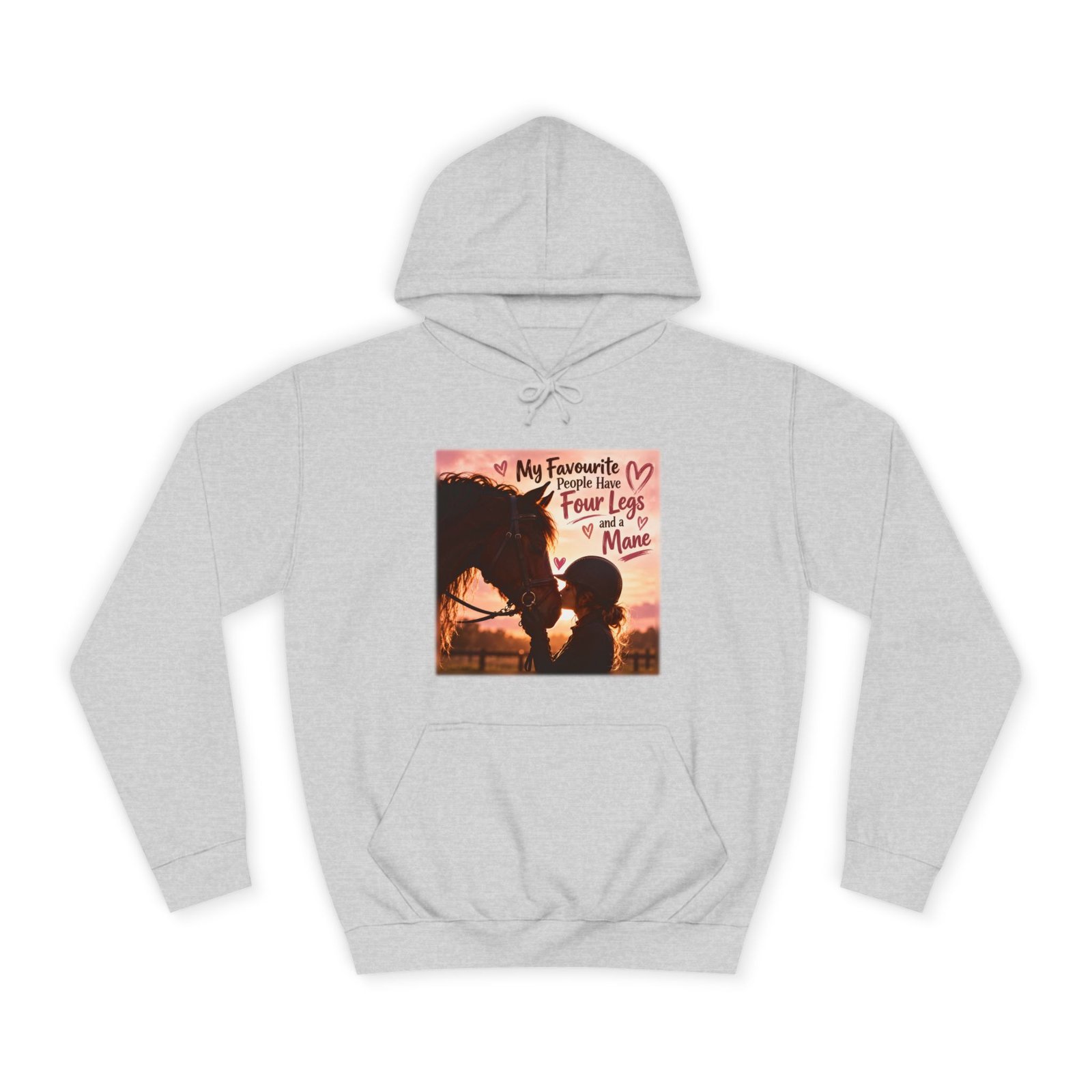 My Favourite People Have Four Legs and a Mane Hoodie, Horse Lover Gift, Equestrian Jumper, Horse Girl Sweater, Rider Gift - Image 2