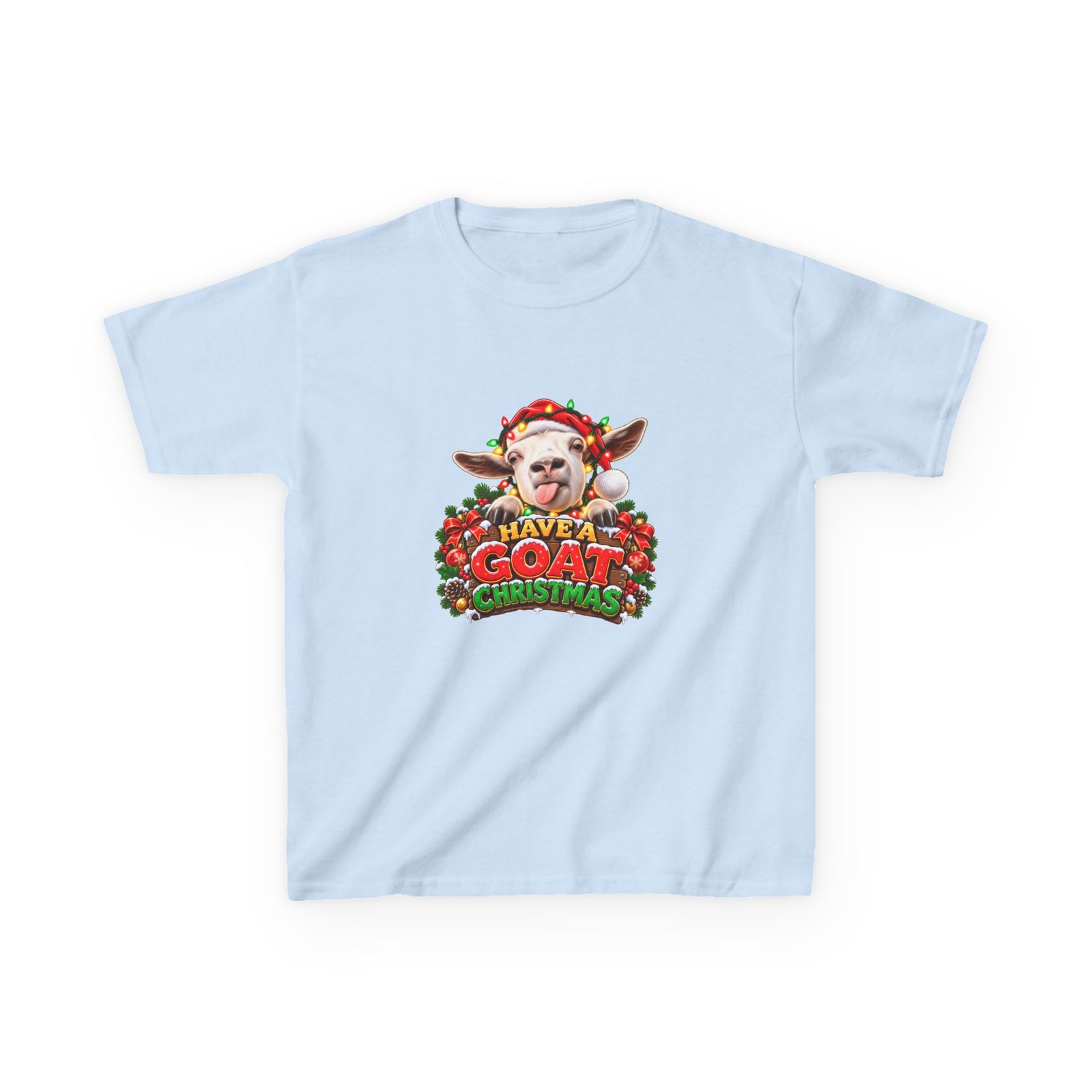 Kids Have A Goat Christmas T-Shirt, Cheeky Goat Christmas Shirt, Kids Xmas Tee, Goat Lover Gift, Childrens Christmas Top - Image 3