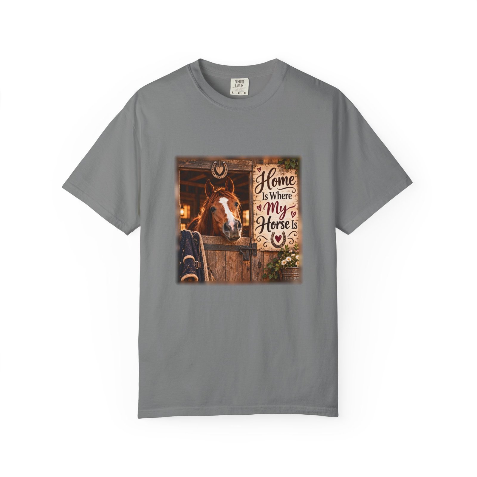 Home Is Where My Horse Is T-Shirt, Horse Lover Gift, Equestrian Shirt, Stable Door Horse Tee, Horse Girl Gift, Pony Mum Shirt, Rider Gift - Image 6