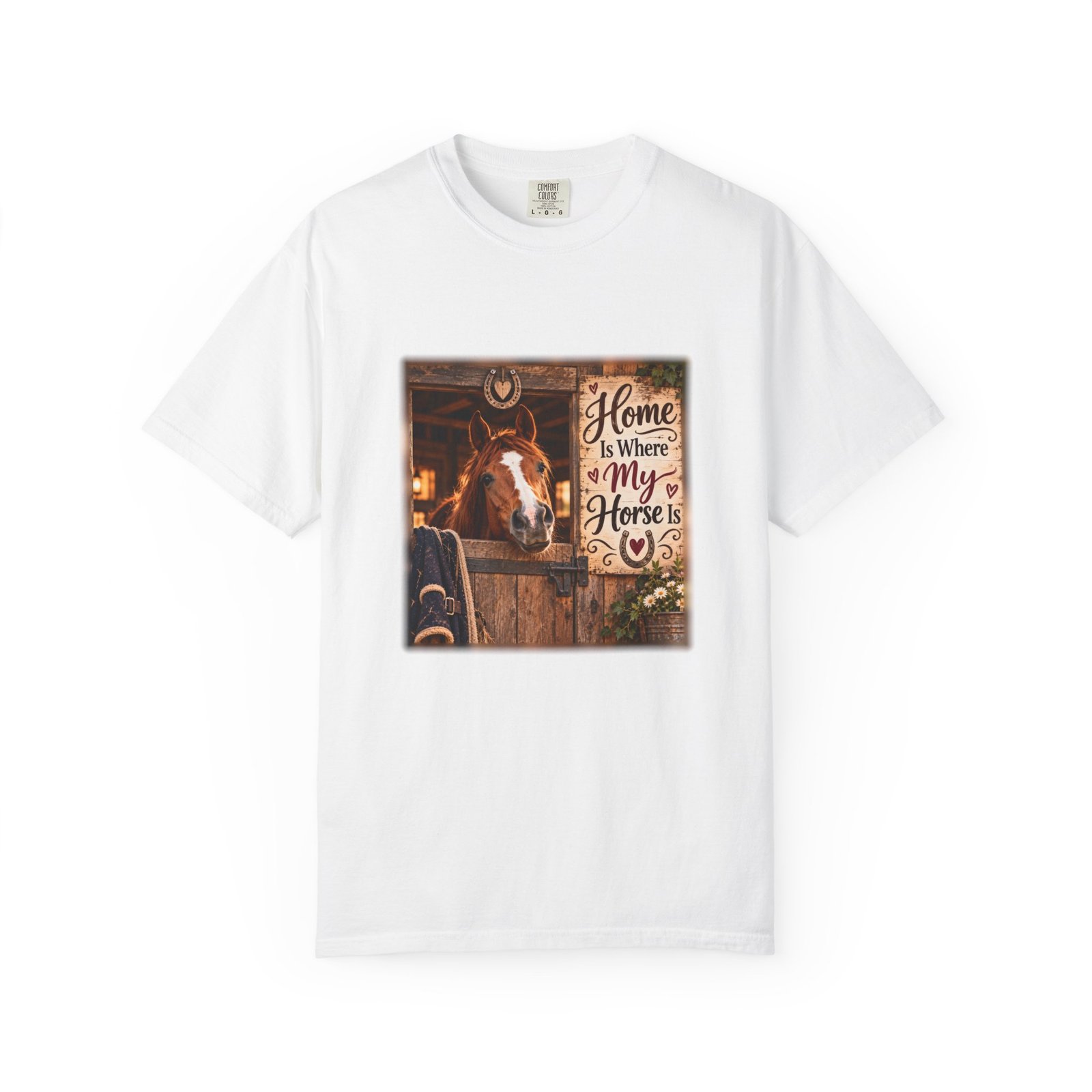 Home Is Where My Horse Is T-Shirt, Horse Lover Gift, Equestrian Shirt, Stable Door Horse Tee, Horse Girl Gift, Pony Mum Shirt, Rider Gift