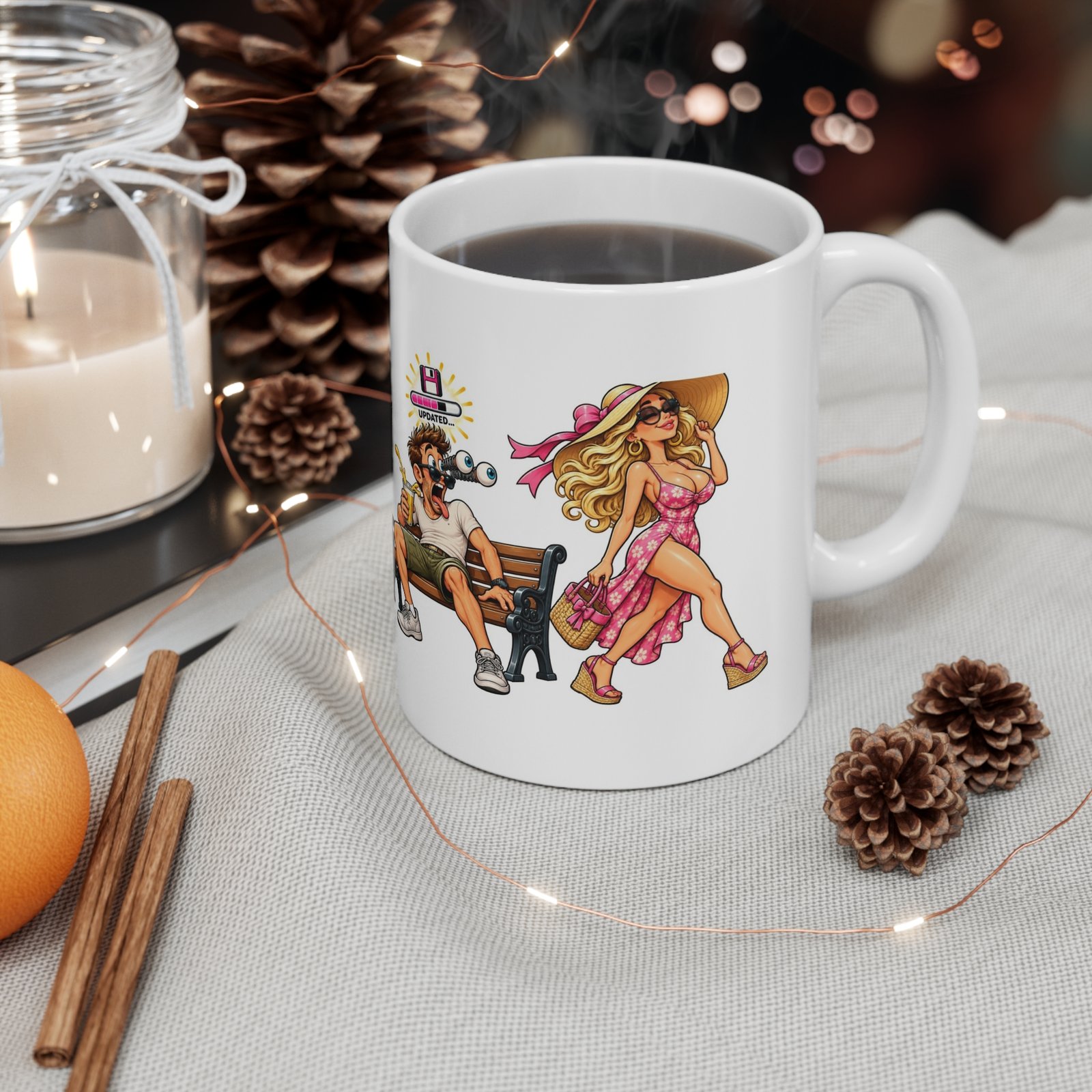 Yank Bank Updated Mug, Funny Rude Park Bench Coffee Mug, Cheeky Adult Humour Gift, Gag Gift For Him 11oz - Image 4