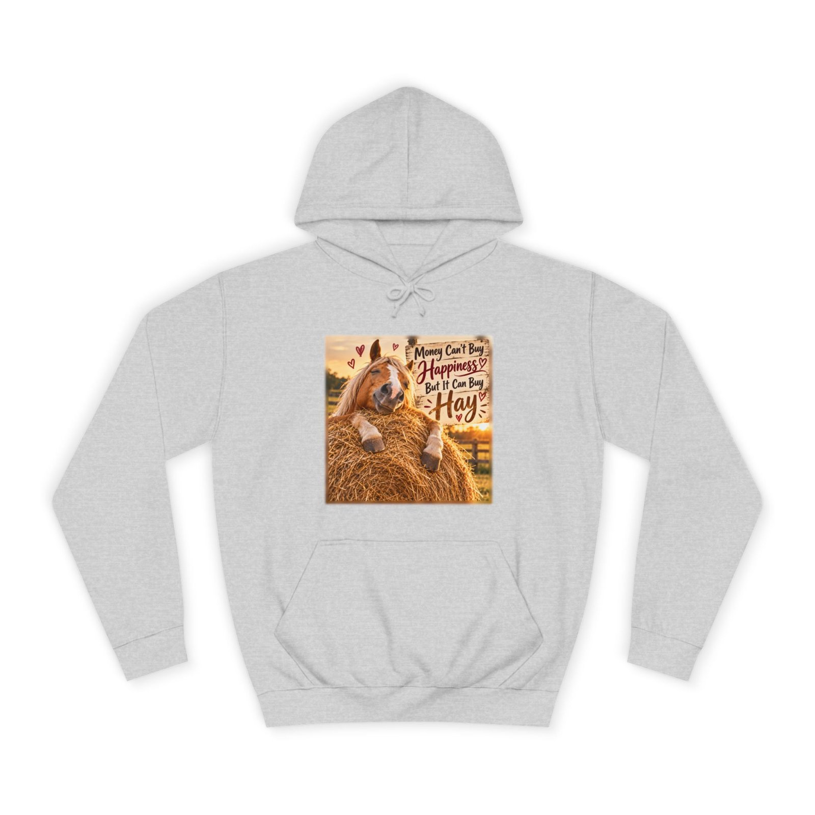 Money Can't Buy Happiness But It Can Buy Hay Hoodie, Funny Horse Jumper, Equestrian Gift, Horse Lover Sweater, Pony Mum Gift - Image 2