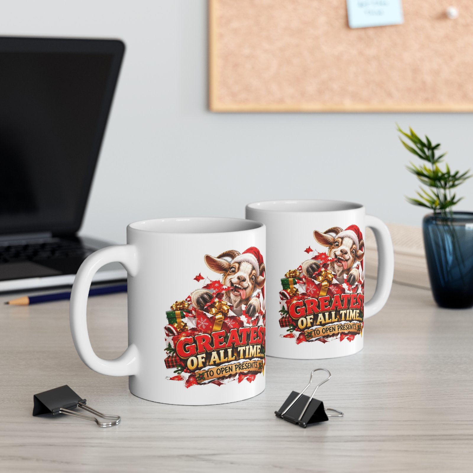 GOAT Greatest Of All Time To Open Presents Mug, Funny Goat Christmas Mug, Goat Lover Gift, Xmas Coffee Mug, Secret Santa Gift 11oz - Image 5