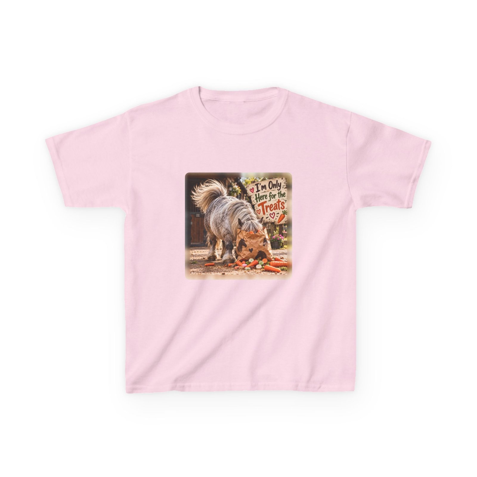 Kids I'm Only Here for the Treats T-Shirt, Funny Pony Club Gift, Horse Girl Tee, Children's Equestrian Shirt, Shetland Pony - Image 4