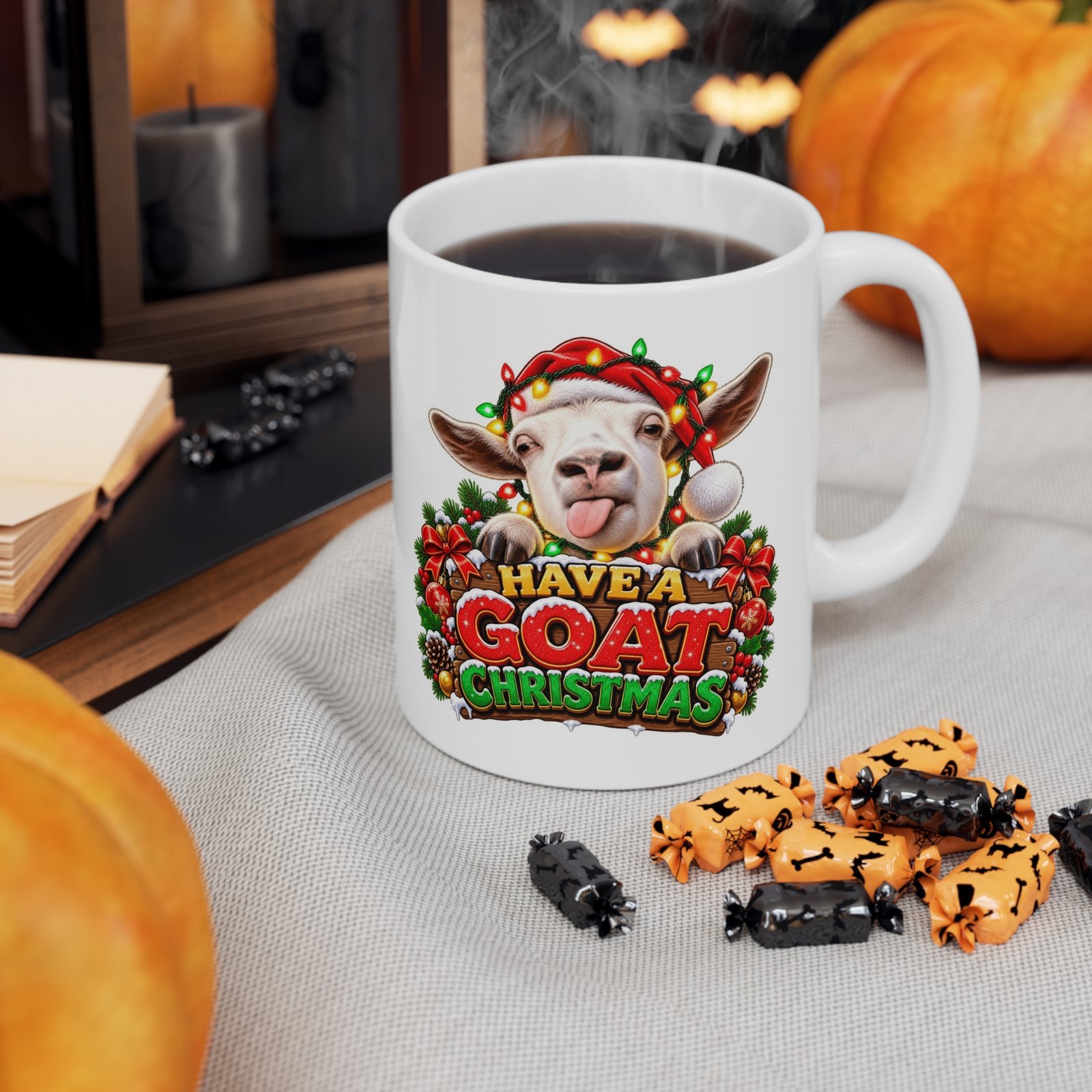 Have A Goat Christmas Mug, Cheeky Goat Christmas Mug, Goat Lover Gift, Xmas Coffee Mug, Secret Santa Gift 11oz - Image 7
