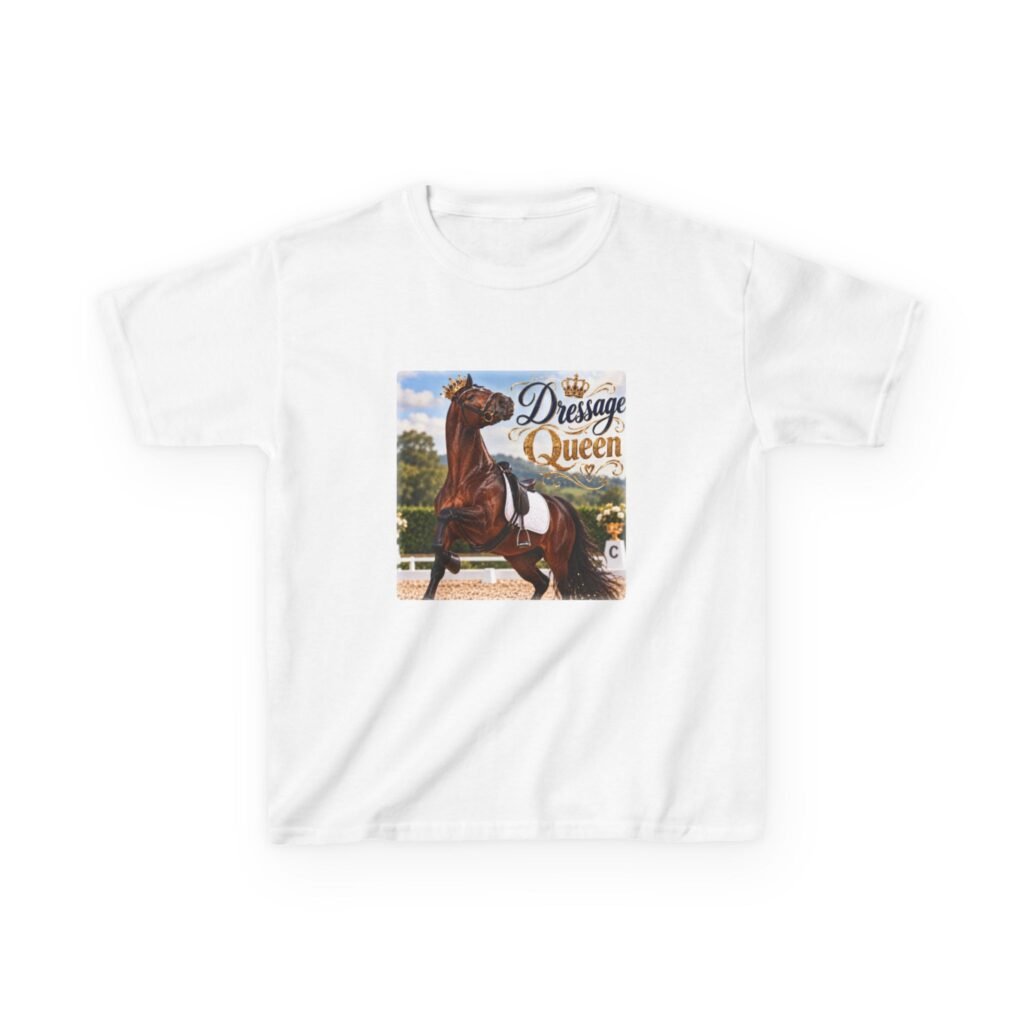 Kids Dressage Queen T-Shirt, Young Dressage Rider Gift, Pony Club Tee, Horse Girl Shirt, Children's Equestrian Top