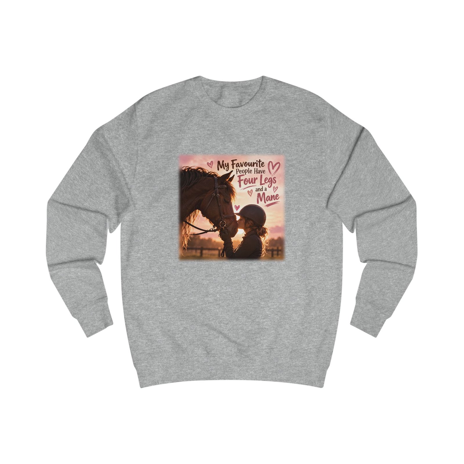 My Favourite People Have Four Legs and a Mane Sweatshirt, Horse Lover Gift, Equestrian Jumper, Horse Girl Sweater, Rider Gift - Image 3