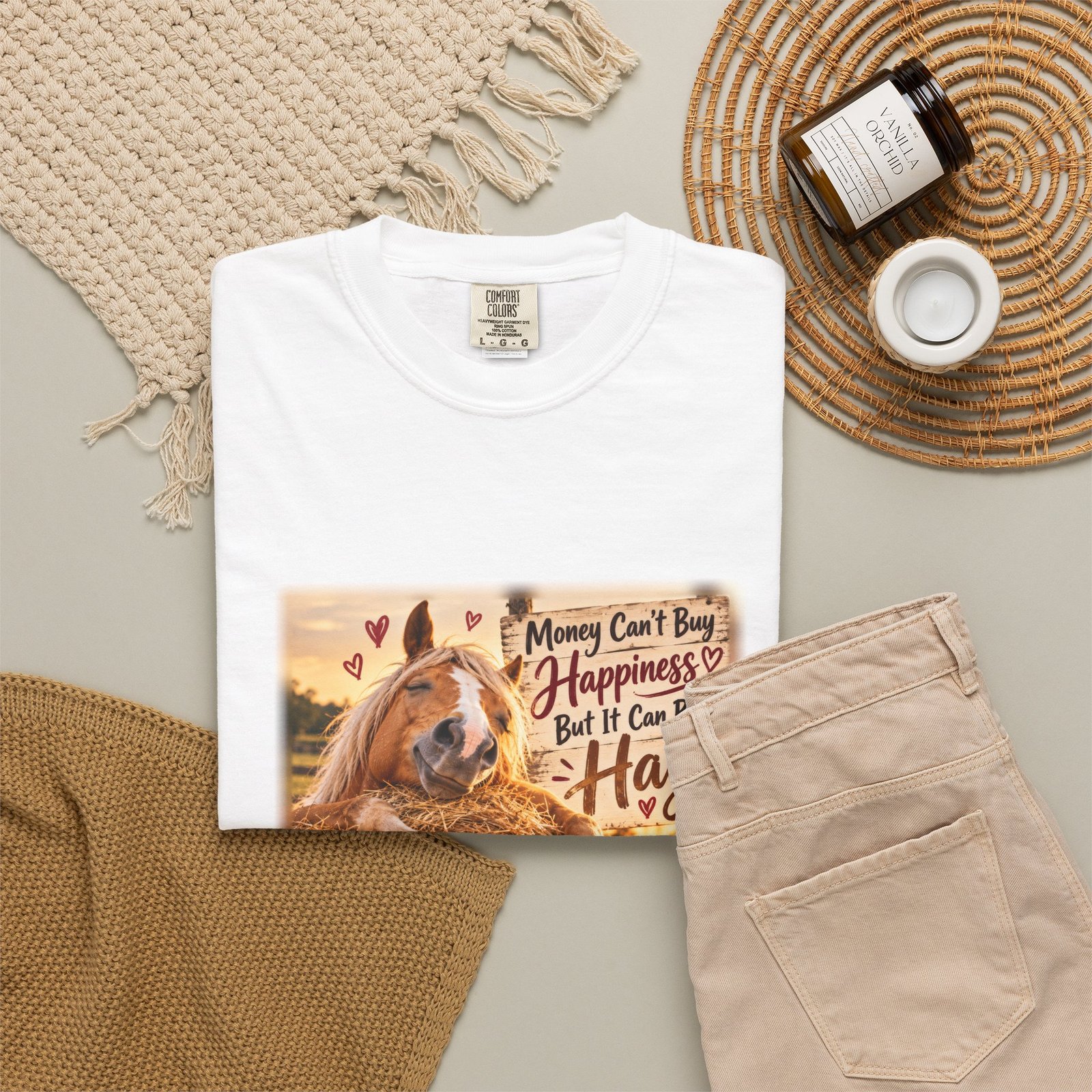 Money Can't Buy Happiness But It Can Buy Hay T-Shirt, Funny Horse Shirt, Equestrian Gift, Horse Lover Tee, Pony Mum Gift, Horse Girl Shirt - Image 4