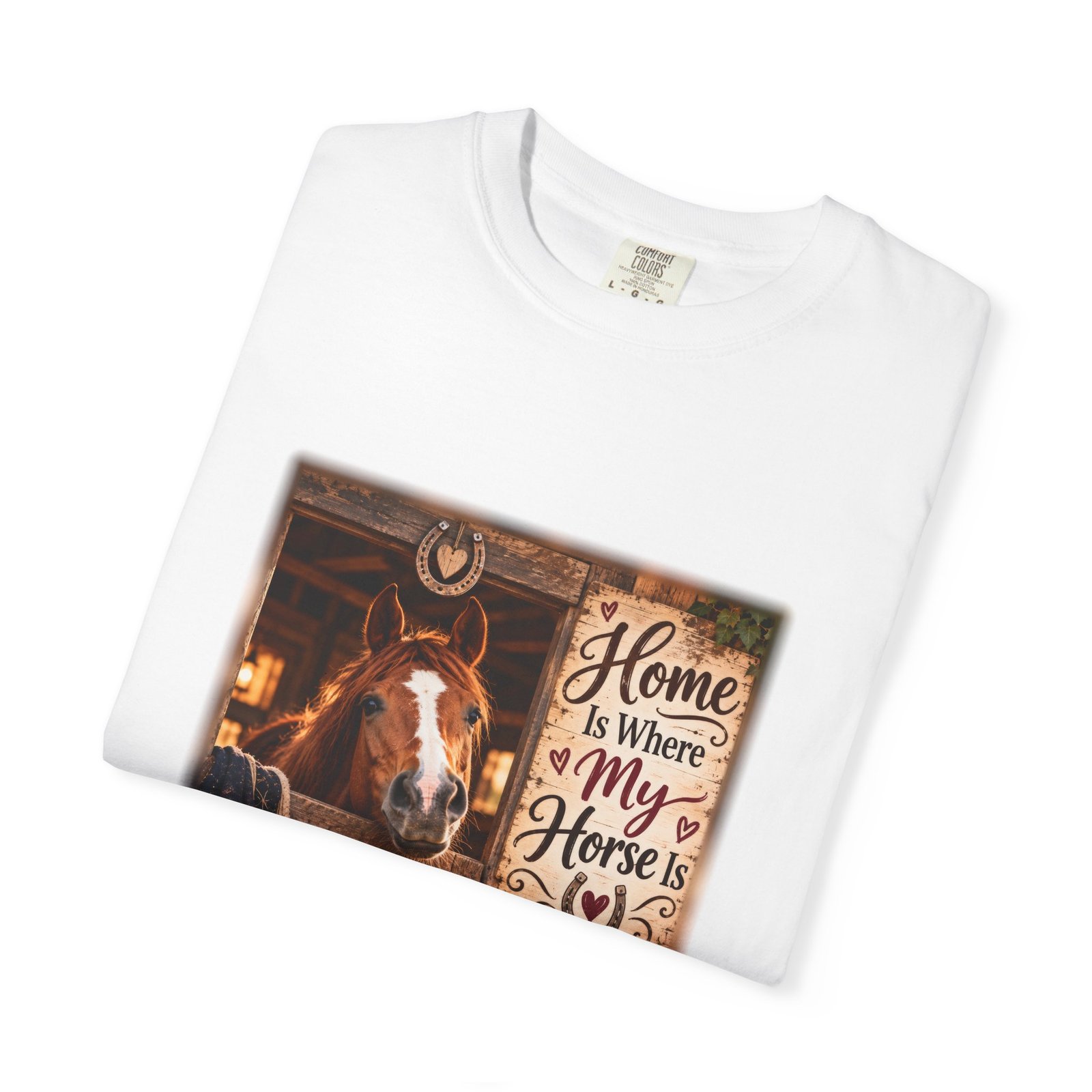 Home Is Where My Horse Is T-Shirt, Horse Lover Gift, Equestrian Shirt, Stable Door Horse Tee, Horse Girl Gift, Pony Mum Shirt, Rider Gift - Image 3
