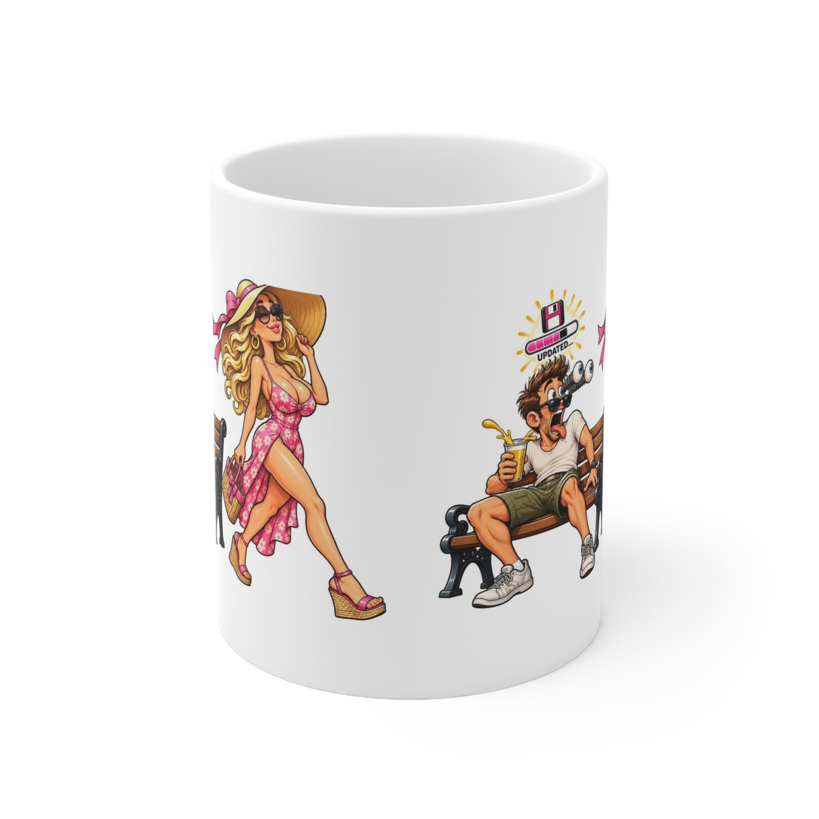 Yank Bank Updated Mug, Funny Rude Park Bench Coffee Mug, Cheeky Adult Humour Gift, Gag Gift For Him 11oz - Image 2