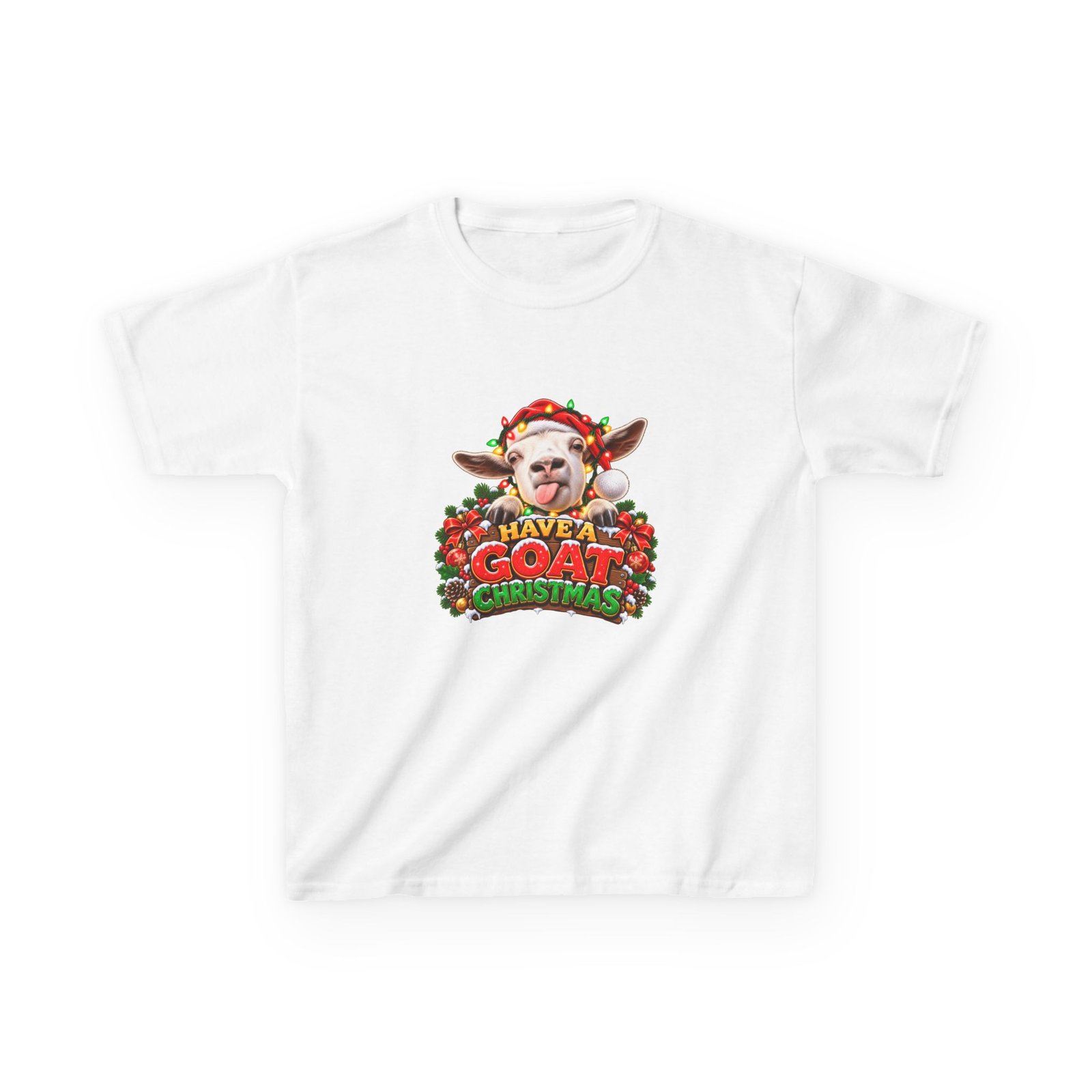 Kids Have A Goat Christmas T-Shirt, Cheeky Goat Christmas Shirt, Kids Xmas Tee, Goat Lover Gift, Childrens Christmas Top