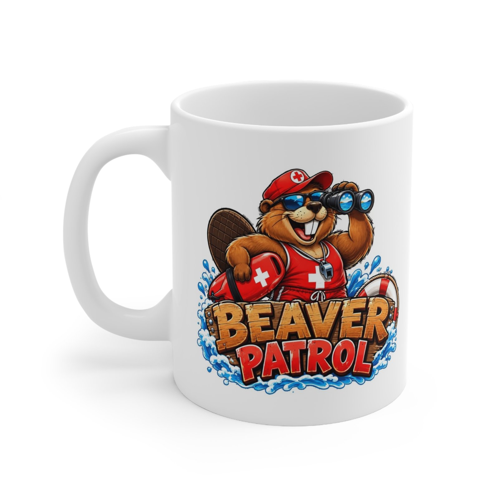 Beaver Patrol Mug, Funny Rude Beaver Coffee Mug, Cheeky Adult Humour Gift, Lifeguard Beaver Mug, Gag Gift For Him 11oz