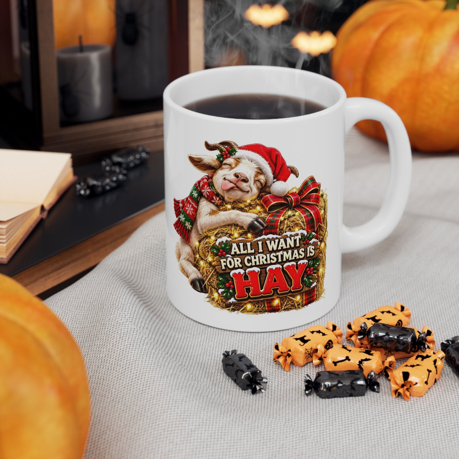 All I Want for Christmas Is Hay Mug, Funny Goat Christmas Mug, Goat Lover Gift, Xmas Coffee Mug, Secret Santa Gift 11oz - Image 7