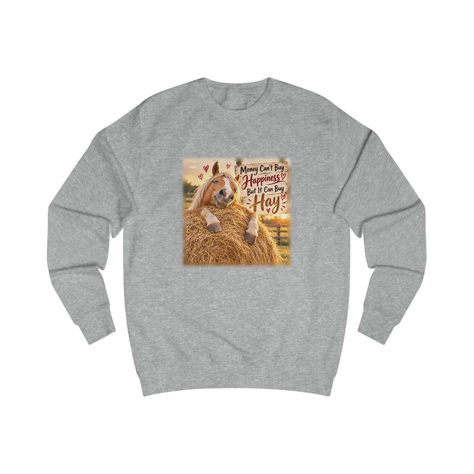 Money Can't Buy Happiness But It Can Buy Hay Sweatshirt, Funny Horse Jumper, Equestrian Gift, Horse Lover Sweater, Pony Mum Gift - Image 3