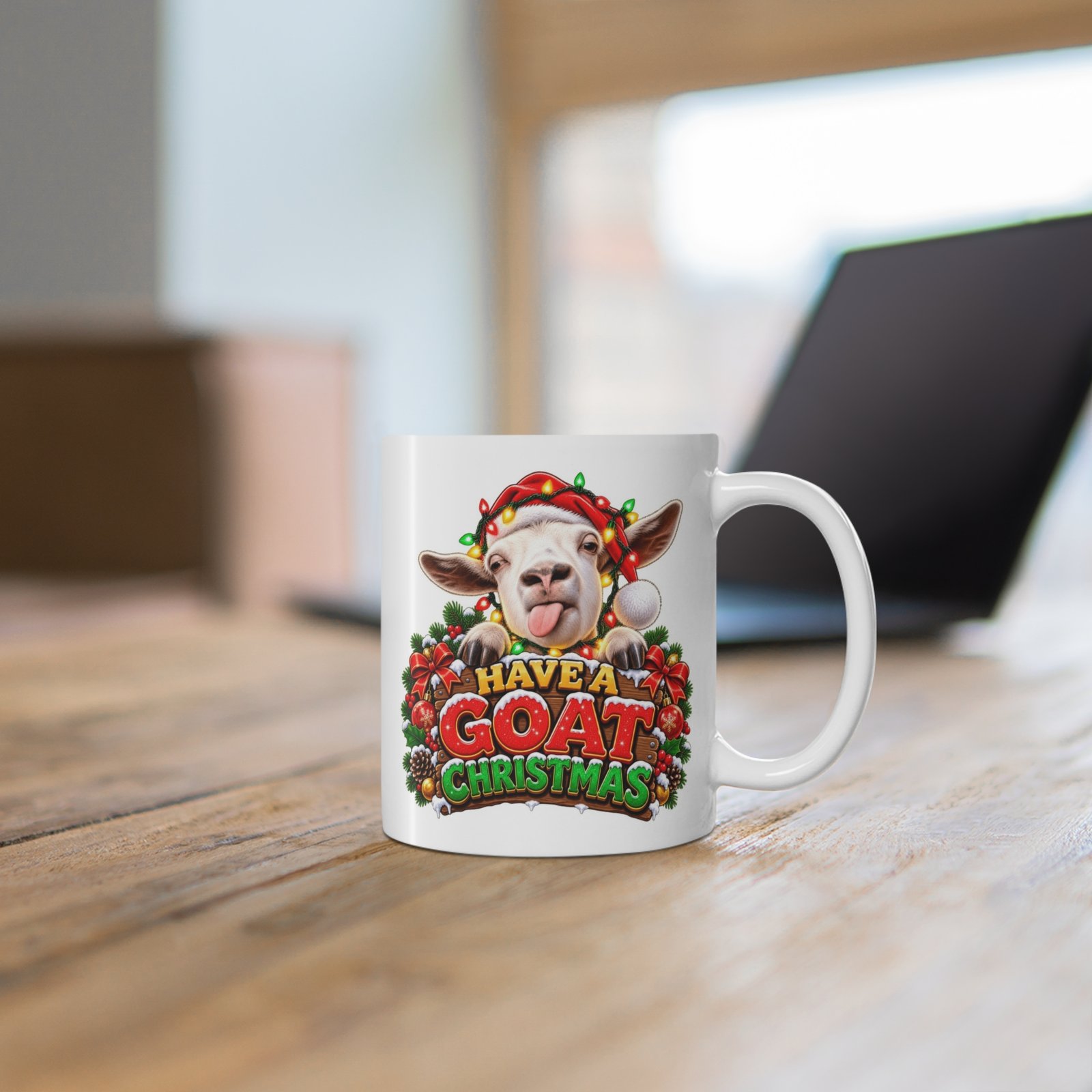 Have A Goat Christmas Mug, Cheeky Goat Christmas Mug, Goat Lover Gift, Xmas Coffee Mug, Secret Santa Gift 11oz - Image 6