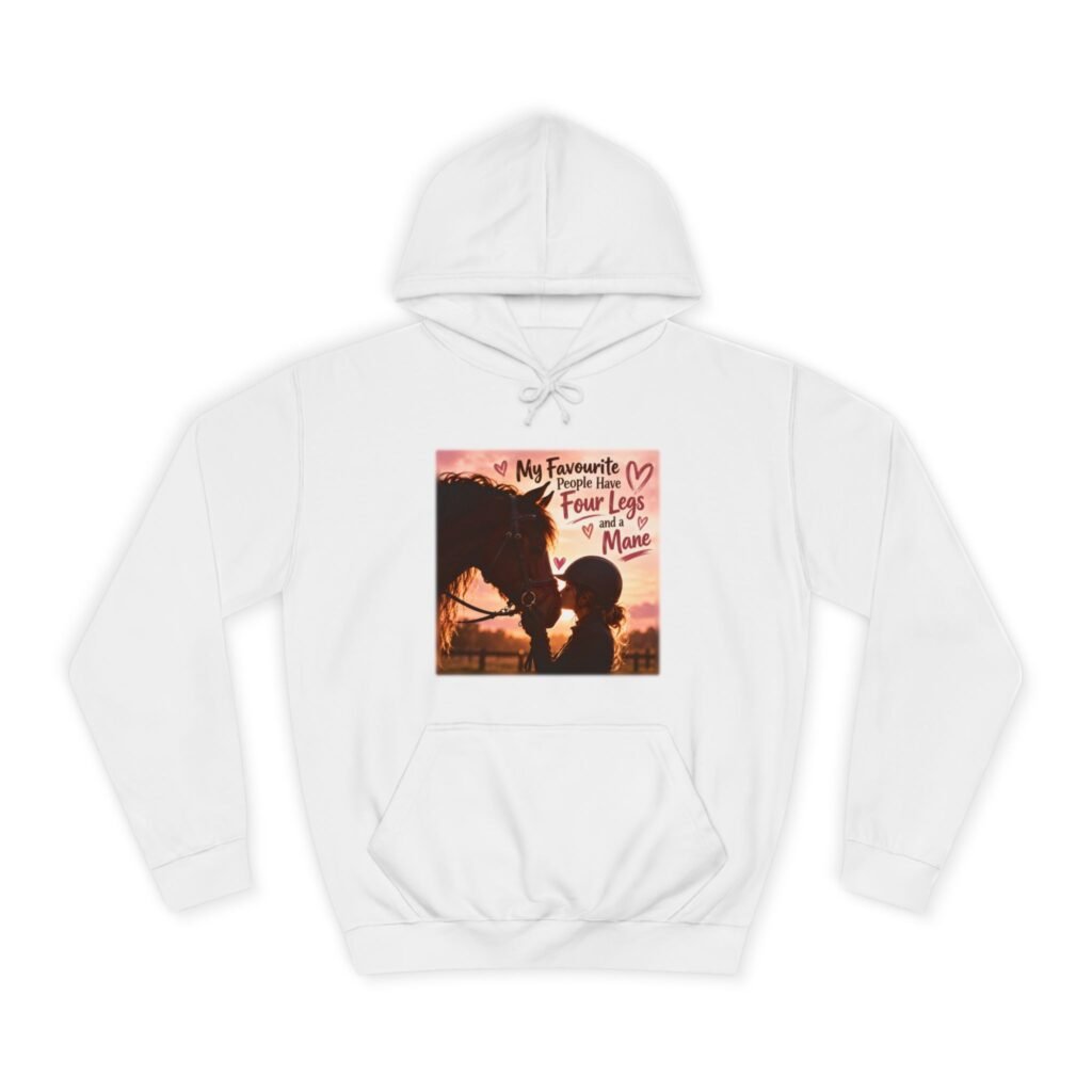 My Favourite People Have Four Legs and a Mane Hoodie, Horse Lover Gift, Equestrian Jumper, Horse Girl Sweater, Rider Gift