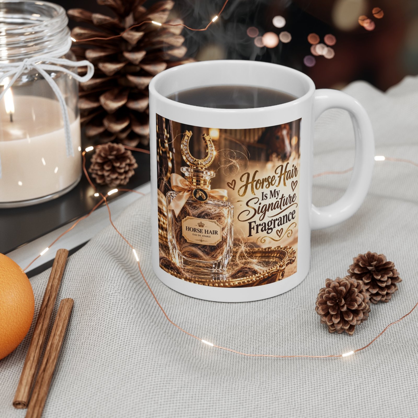 Horse Hair Is My Signature Fragrance Mug, Funny Horse Mug, Equestrian Coffee Mug, Horse Lover Gift, Pony Mum Gift 11oz - Image 4
