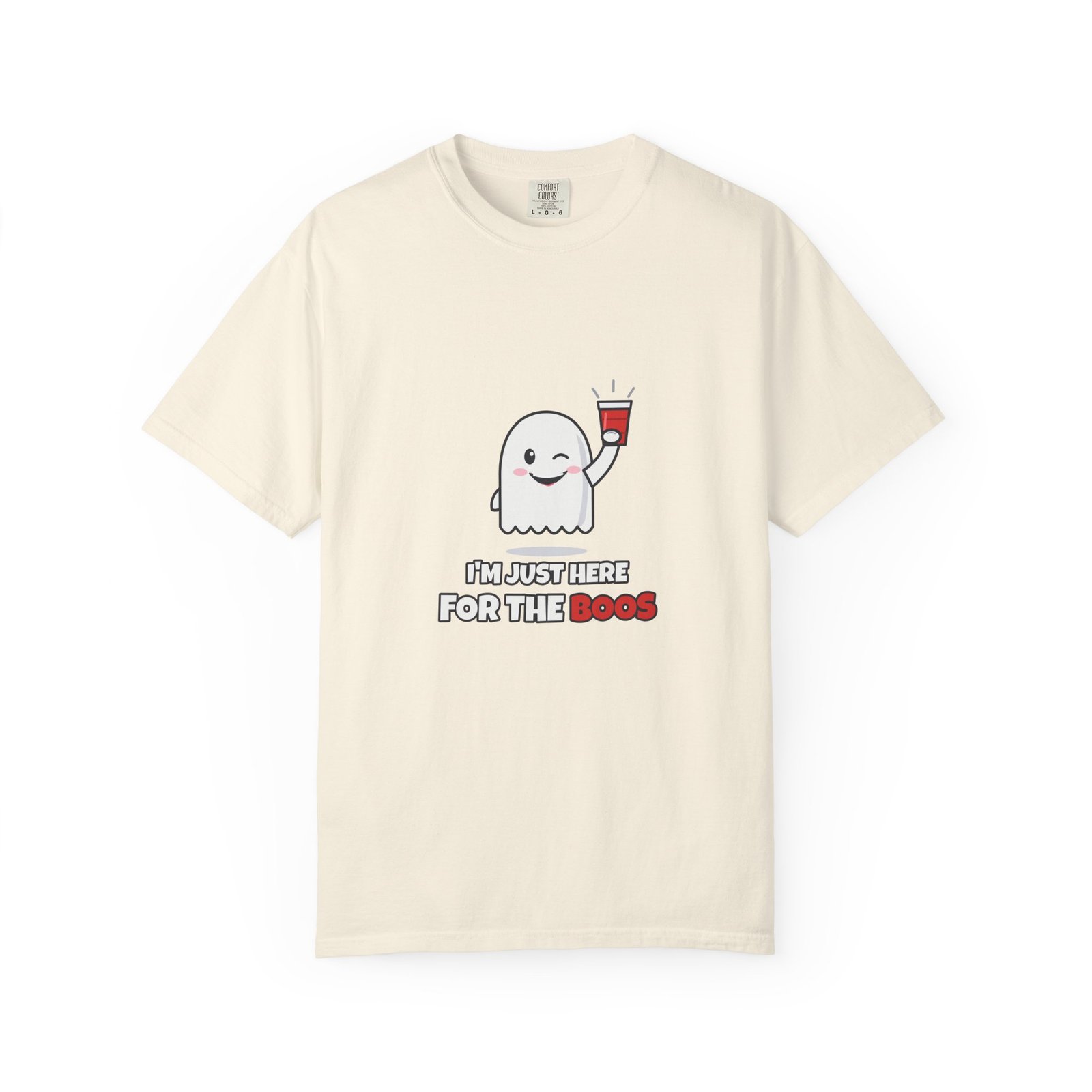 I'm Just Here for the Boos T-Shirt, Funny Ghost Halloween Shirt, Halloween Party Tee, Cute Ghost Gift, Spooky Season Shirt - Image 5