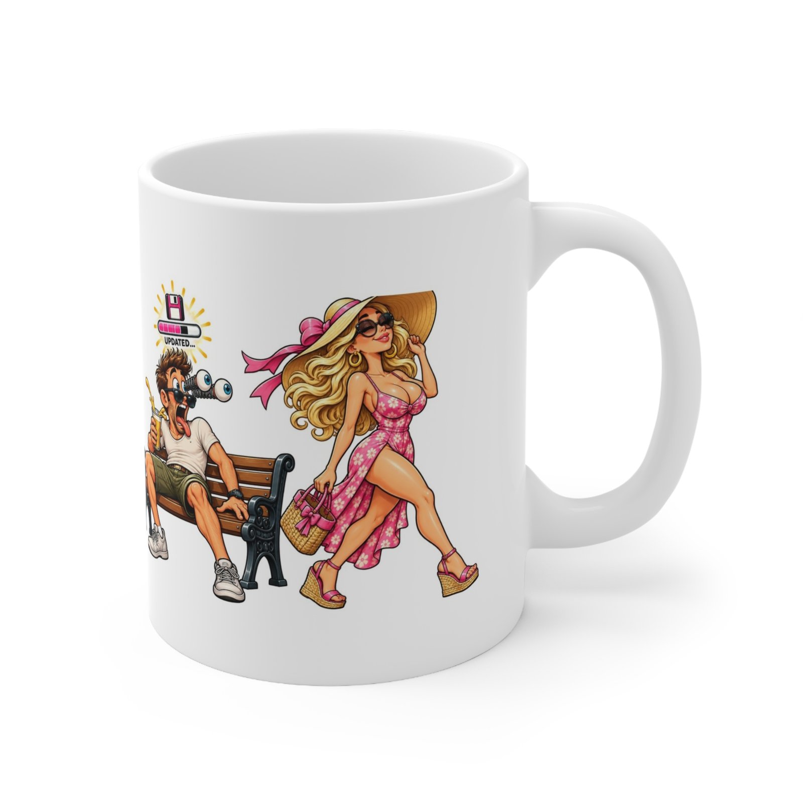 Yank Bank Updated Mug, Funny Rude Park Bench Coffee Mug, Cheeky Adult Humour Gift, Gag Gift For Him 11oz - Image 3