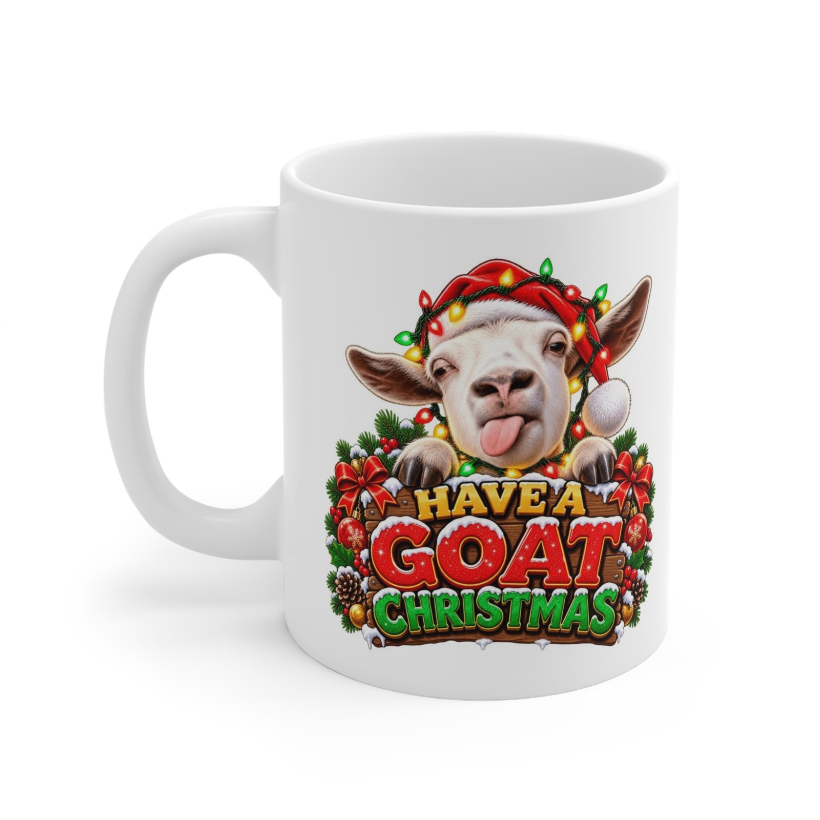 Have A Goat Christmas Mug, Cheeky Goat Christmas Mug, Goat Lover Gift, Xmas Coffee Mug, Secret Santa Gift 11oz