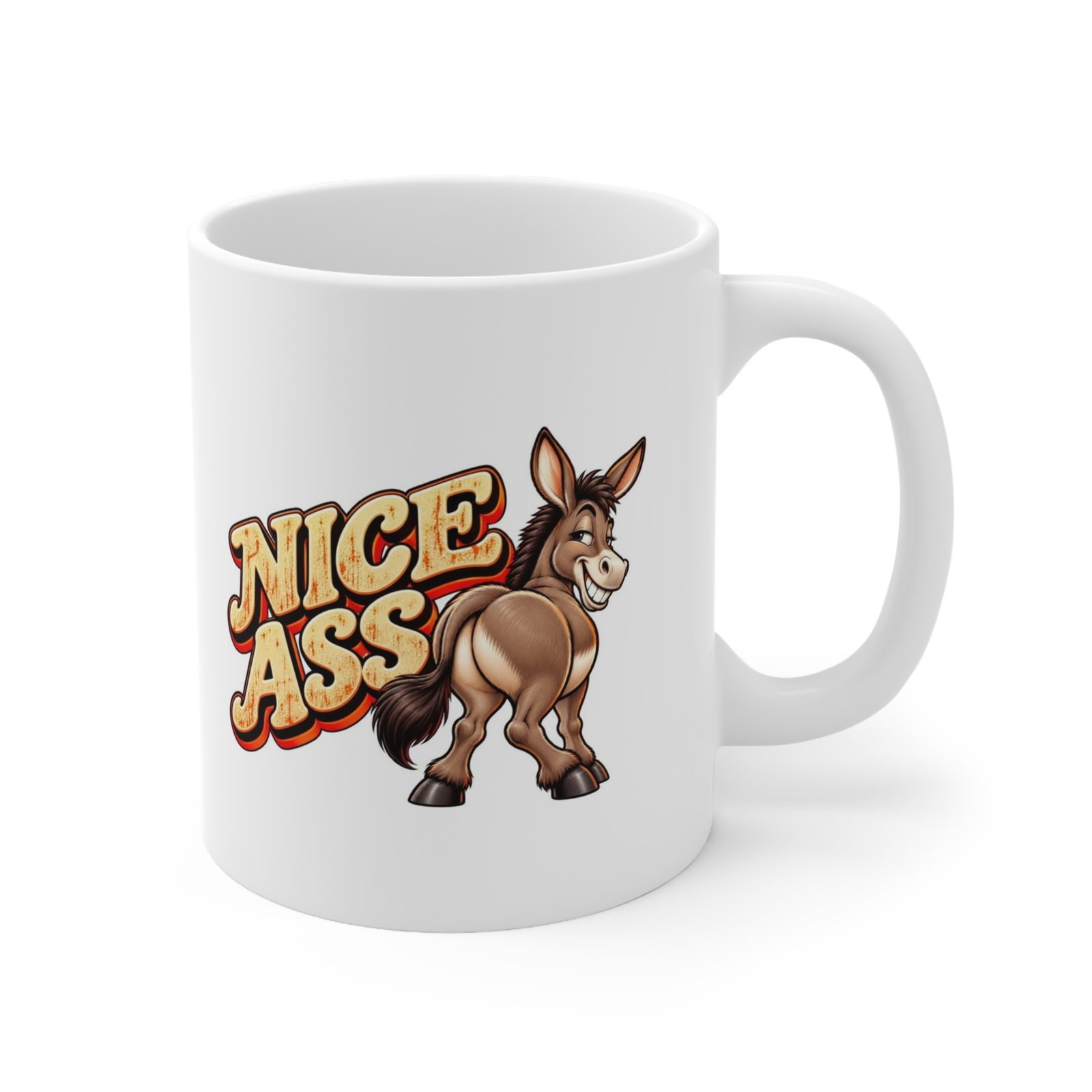 Nice Ass Mug, Funny Donkey Coffee Mug, Cheeky Rude Pun Mug, Donkey Lover Gift, Adult Humour Gift 11oz - Image 3