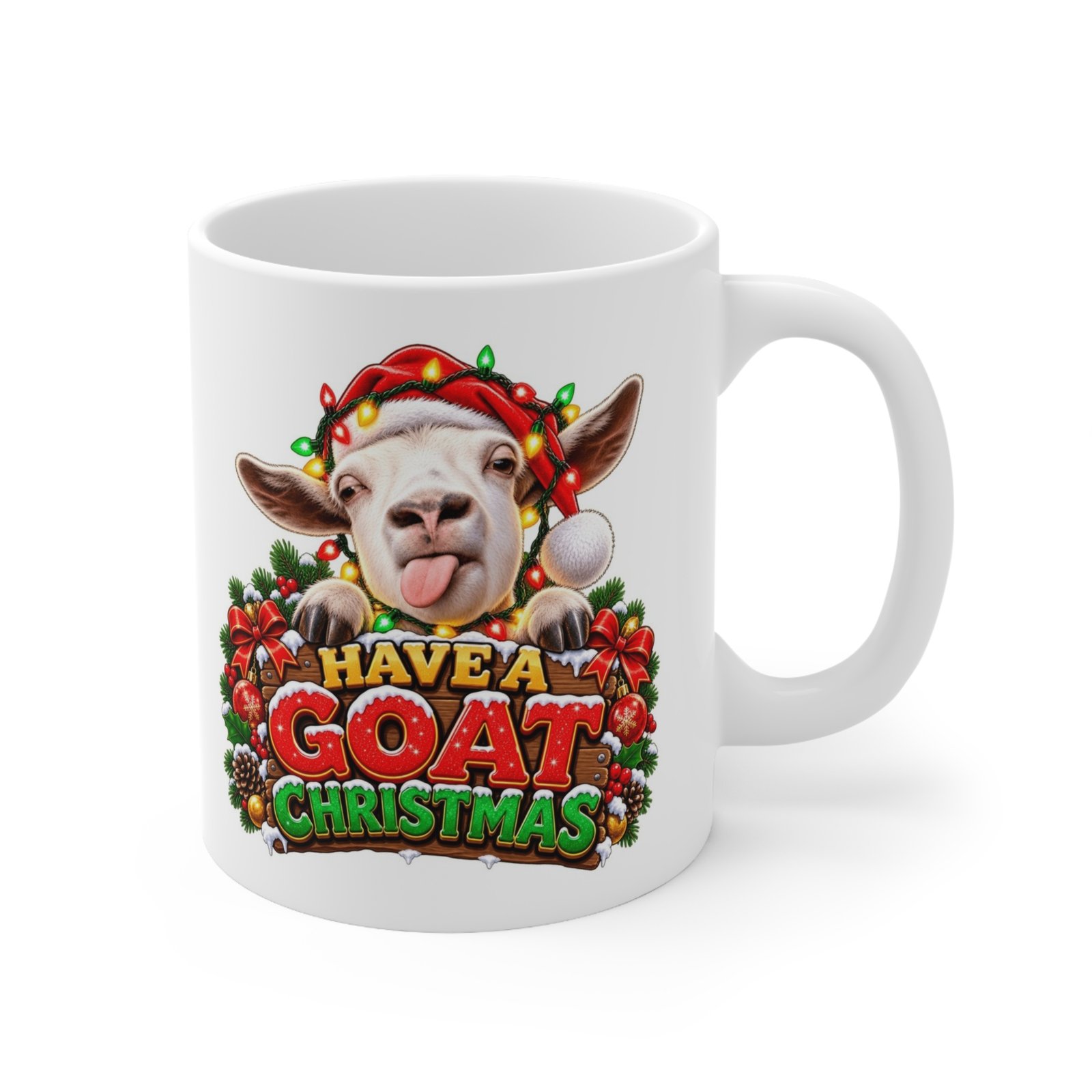 Have A Goat Christmas Mug, Cheeky Goat Christmas Mug, Goat Lover Gift, Xmas Coffee Mug, Secret Santa Gift 11oz - Image 3