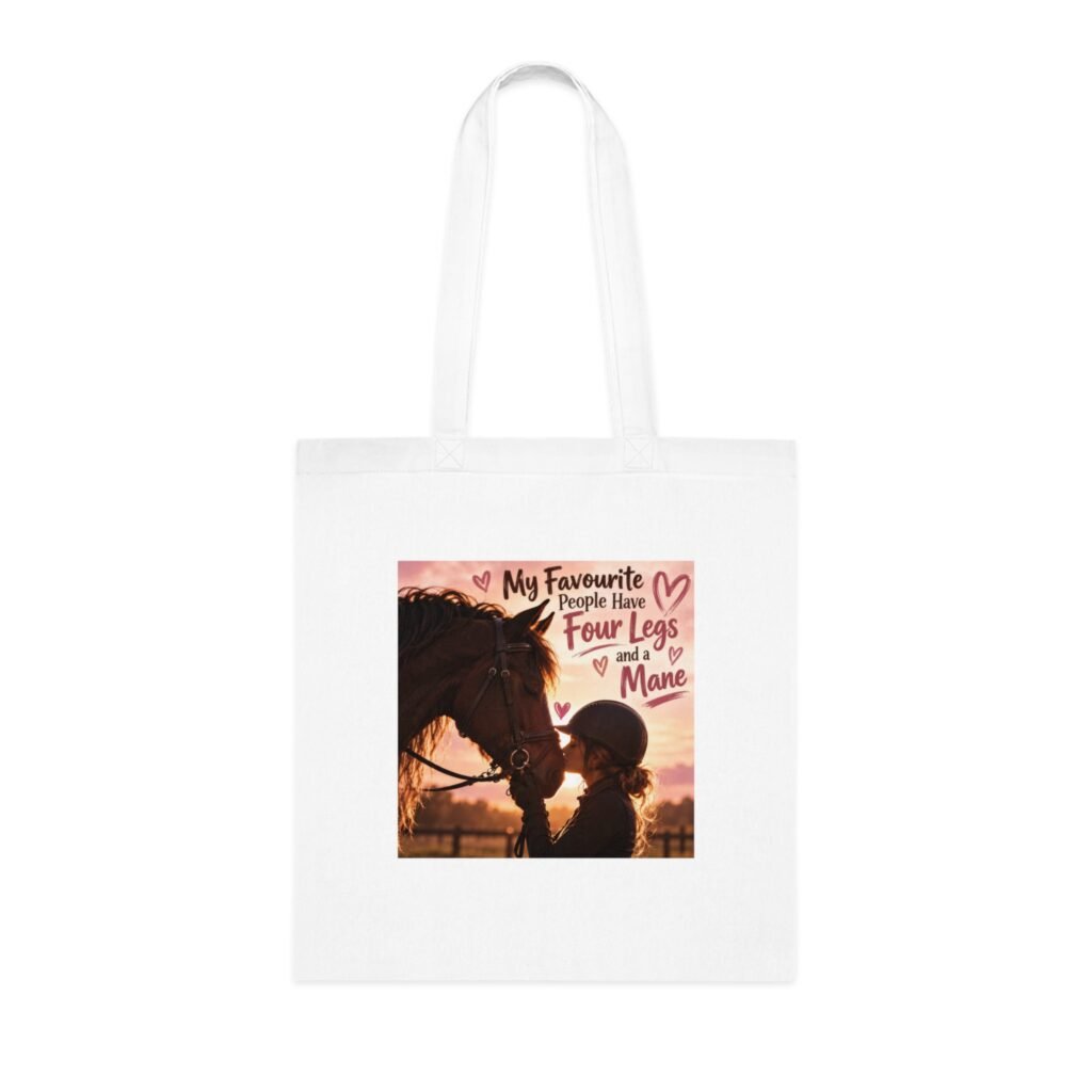 My Favourite People Have Four Legs and a Mane Tote Bag, Horse Lover Gift, Equestrian Bag, Yard Bag, Horse Girl Gift