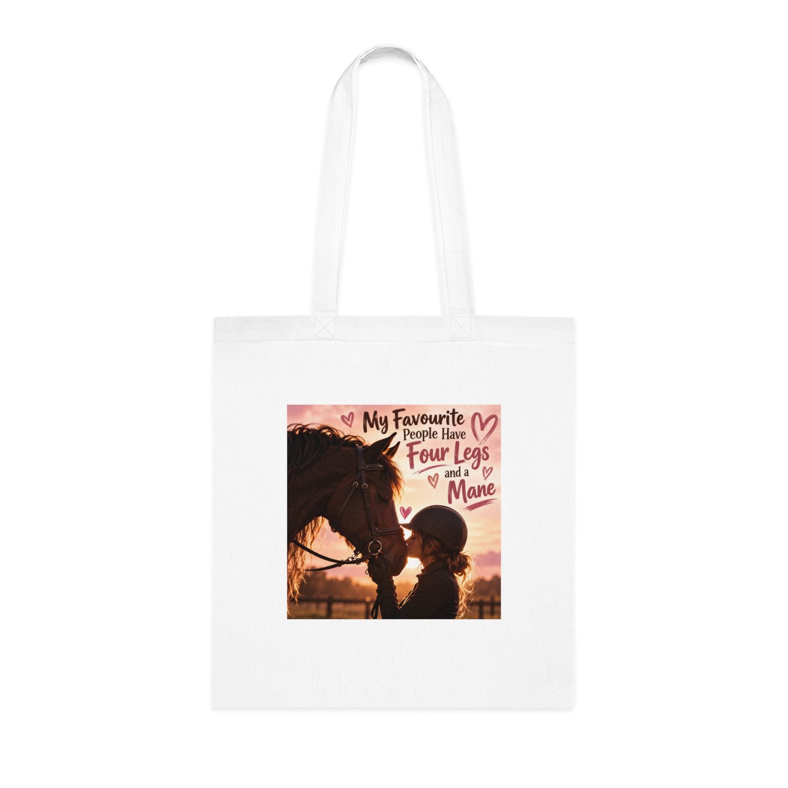 My Favourite People Have Four Legs and a Mane Tote Bag, Horse Lover Gift, Equestrian Bag, Yard Bag, Horse Girl Gift