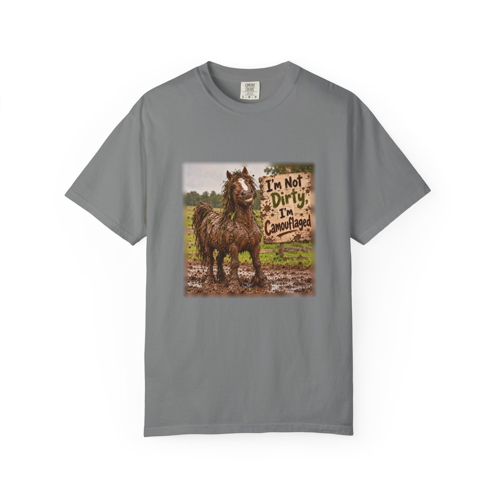 Funny Muddy Horse T-Shirt, I'm Not Dirty I'm Camouflaged, Equestrian Gift, Horse Lover Shirt, Pony Mum Tee, Horse Girl Gift - Image 6