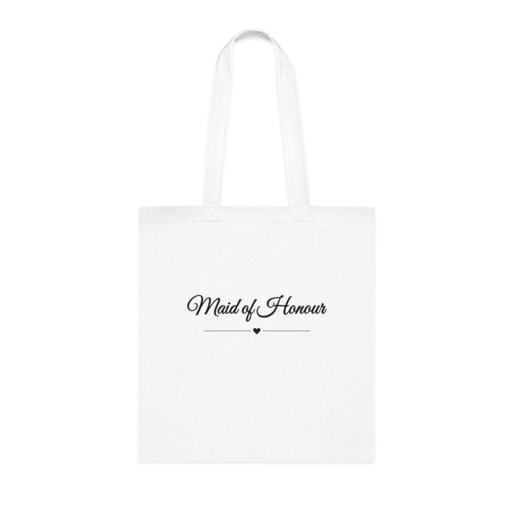 Maid of Honour Tote Bag, Elegant Script Bag, Maid of Honour Gift, Bridal Party Bag, Maid of Honour Proposal