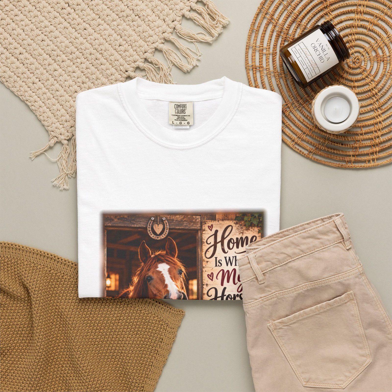 Home Is Where My Horse Is T-Shirt, Horse Lover Gift, Equestrian Shirt, Stable Door Horse Tee, Horse Girl Gift, Pony Mum Shirt, Rider Gift - Image 4