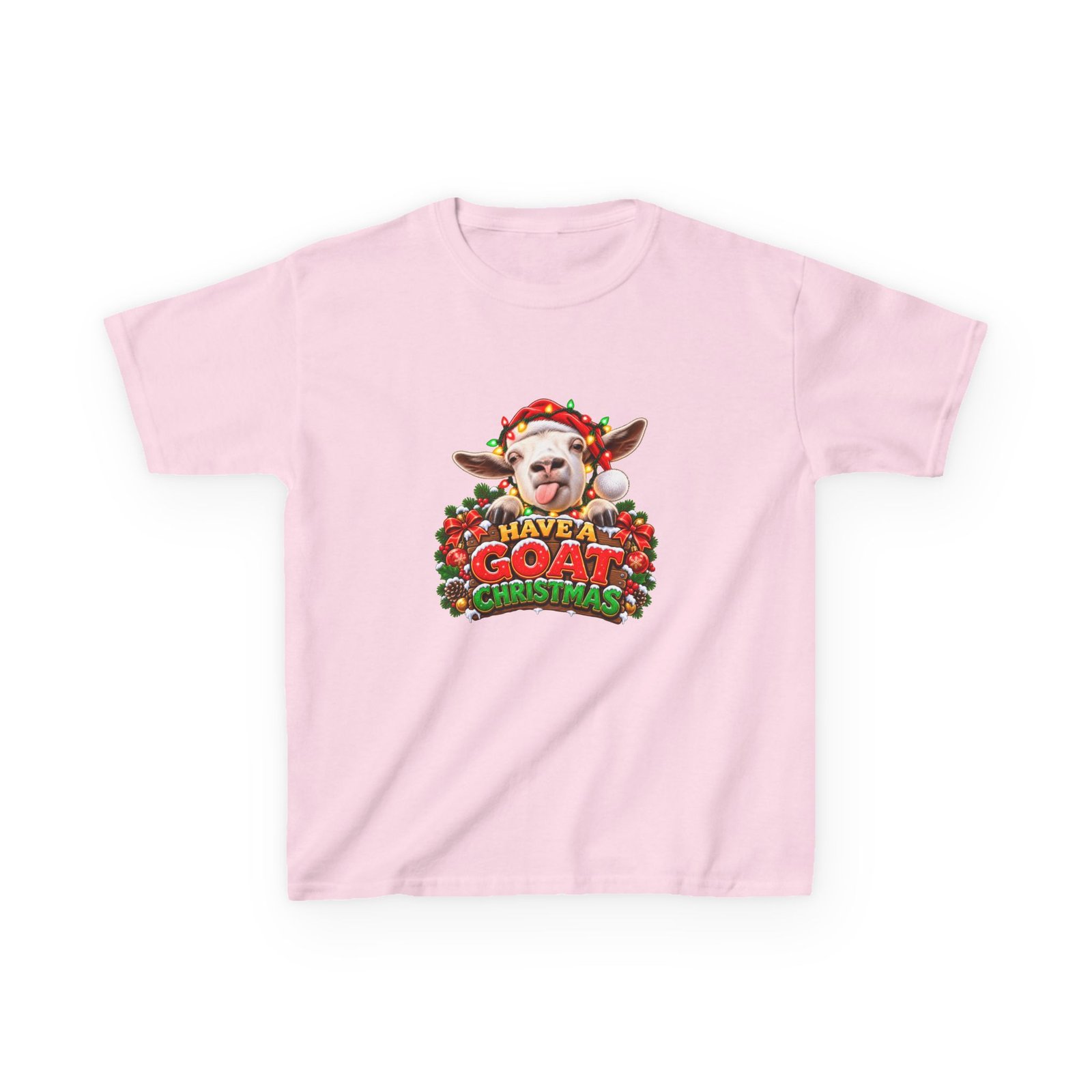 Kids Have A Goat Christmas T-Shirt, Cheeky Goat Christmas Shirt, Kids Xmas Tee, Goat Lover Gift, Childrens Christmas Top - Image 4