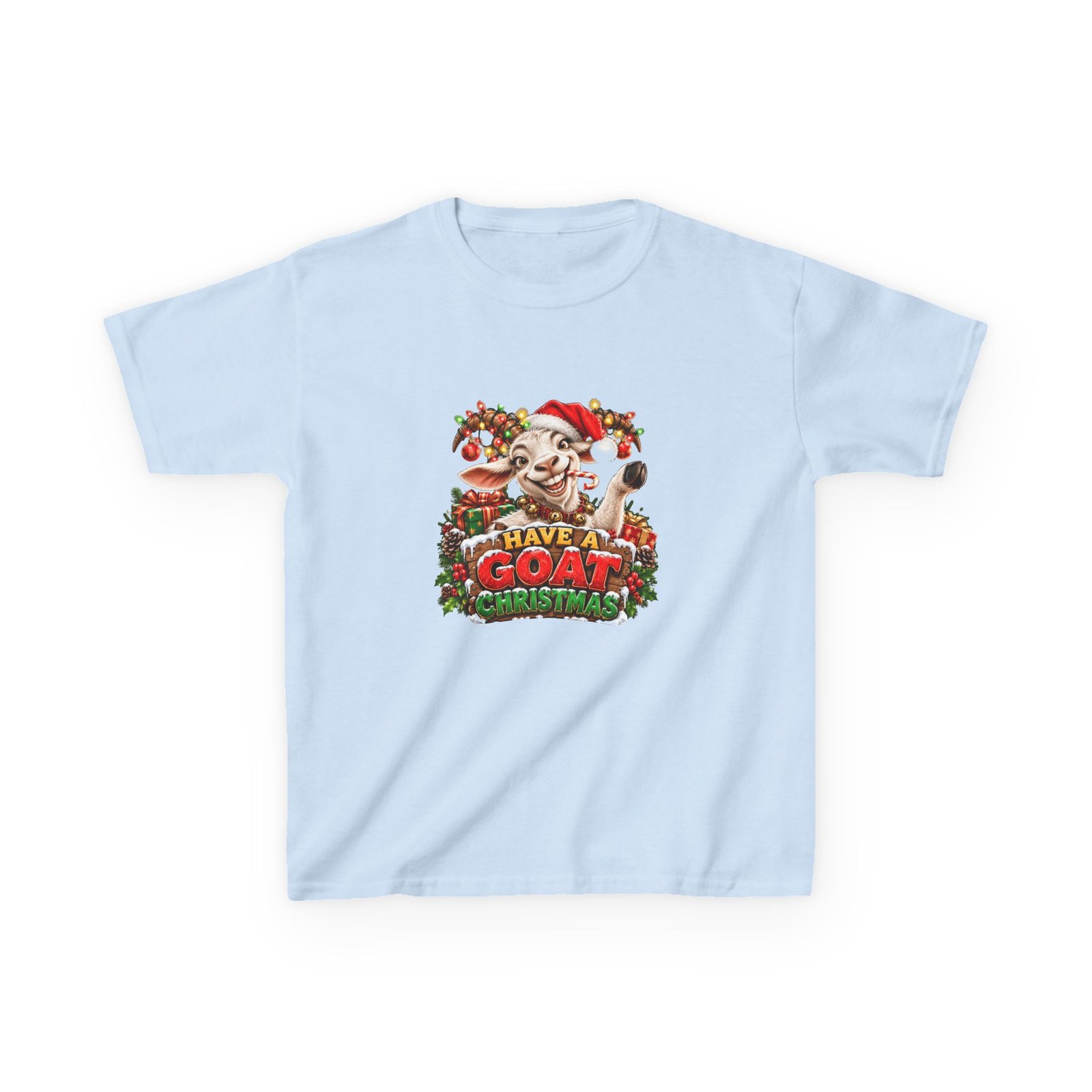 Kids Have A Goat Christmas T-Shirt, Funny Goat Christmas Shirt, Kids Xmas Tee, Goat Lover Gift, Childrens Christmas Top - Image 3