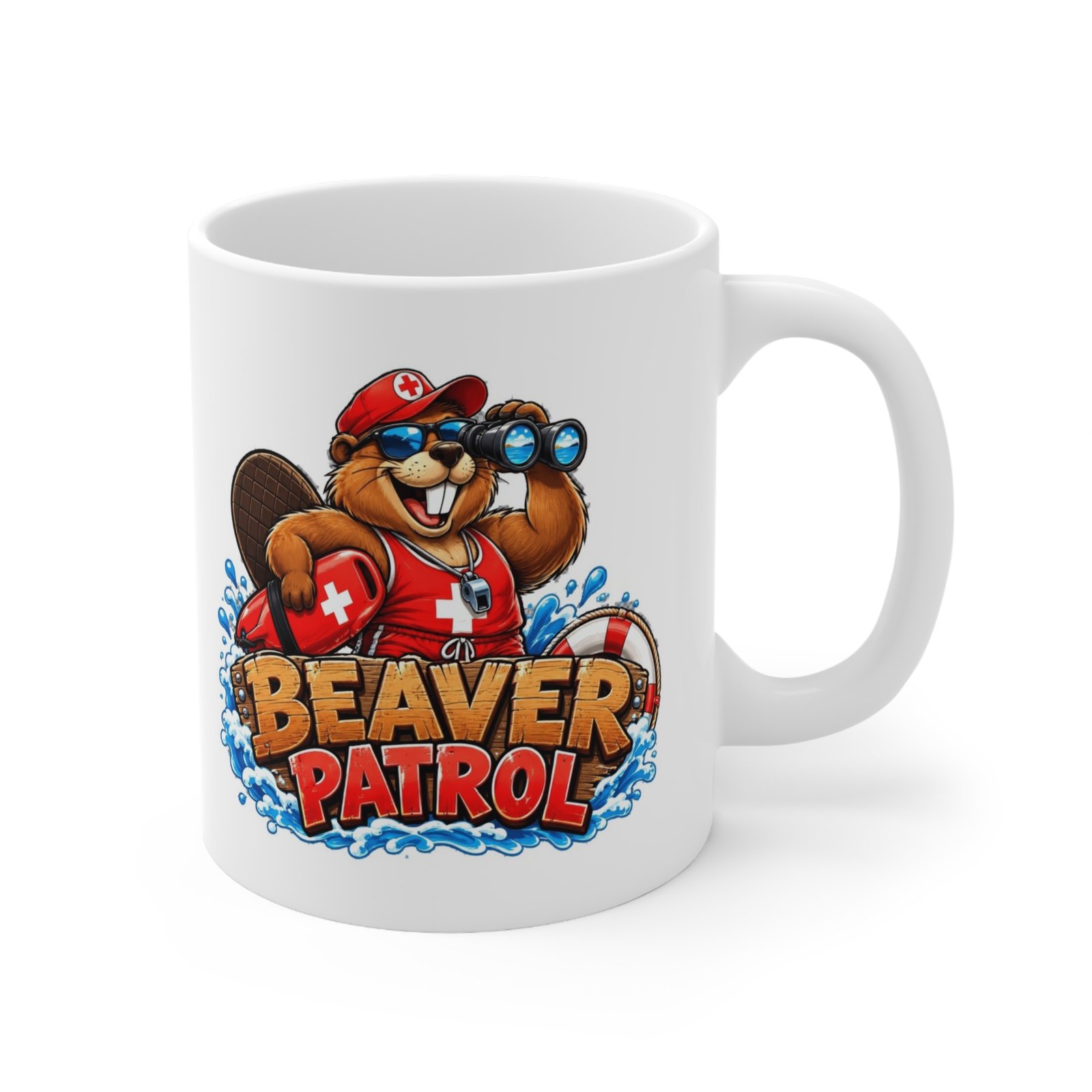 Beaver Patrol Mug, Funny Rude Beaver Coffee Mug, Cheeky Adult Humour Gift, Lifeguard Beaver Mug, Gag Gift For Him 11oz - Image 3