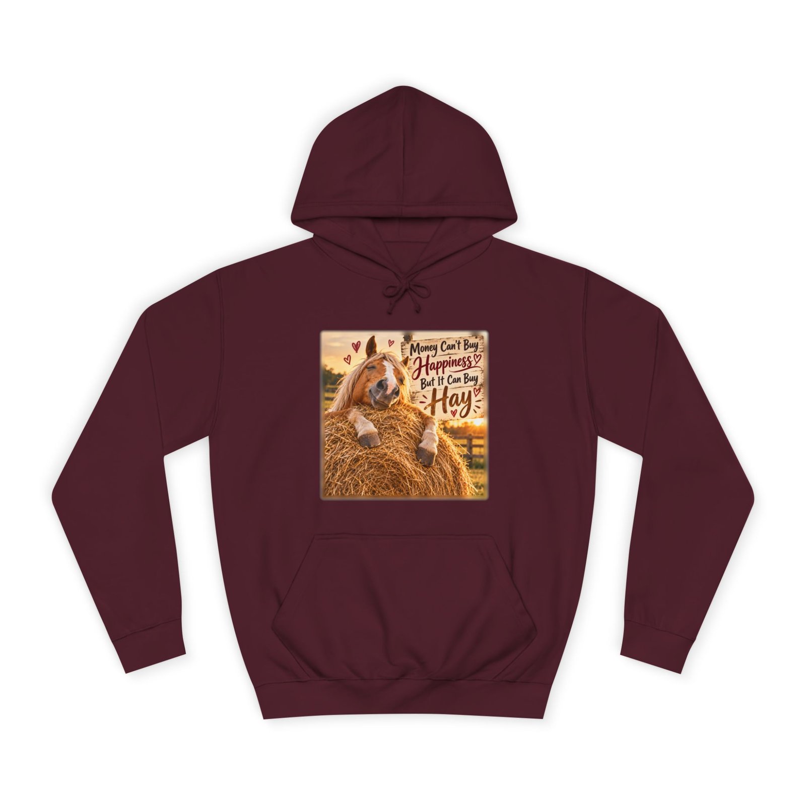 Money Can't Buy Happiness But It Can Buy Hay Hoodie, Funny Horse Jumper, Equestrian Gift, Horse Lover Sweater, Pony Mum Gift - Image 8