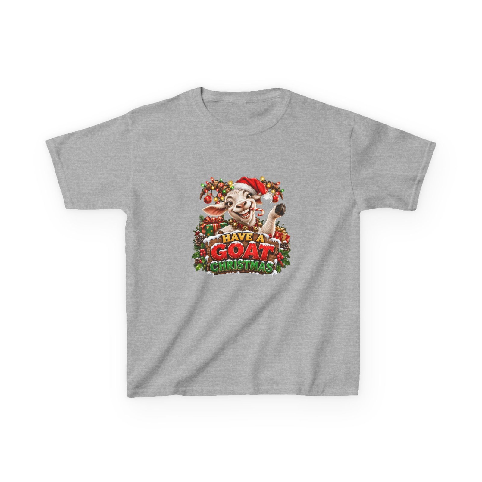 Kids Have A Goat Christmas T-Shirt, Funny Goat Christmas Shirt, Kids Xmas Tee, Goat Lover Gift, Childrens Christmas Top - Image 2
