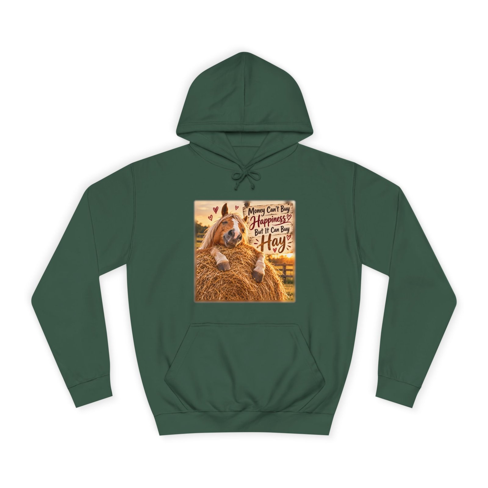 Money Can't Buy Happiness But It Can Buy Hay Hoodie, Funny Horse Jumper, Equestrian Gift, Horse Lover Sweater, Pony Mum Gift - Image 3