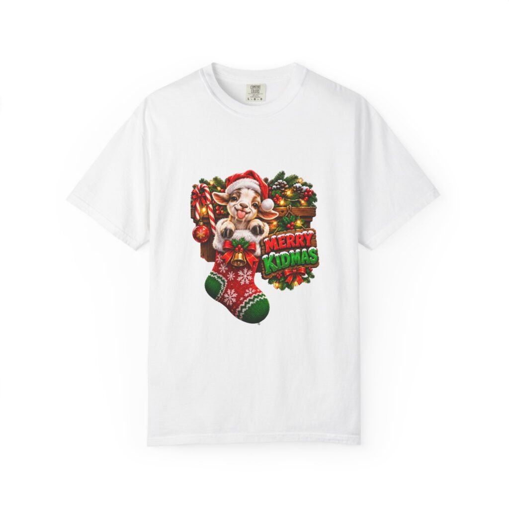 Merry Kidmas T-Shirt, Cute Baby Goat Christmas Shirt, Goat Lover Gift, Xmas Tee, Christmas Jumper Alternative