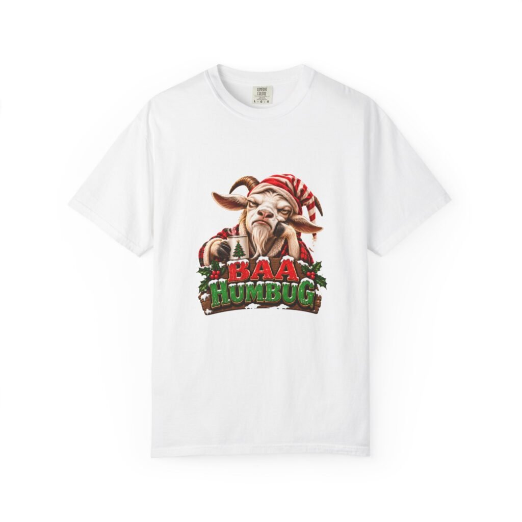 Baa Humbug T-Shirt, Grumpy Goat Christmas Shirt, Goat Lover Gift, Xmas Tee, Christmas Jumper Alternative
