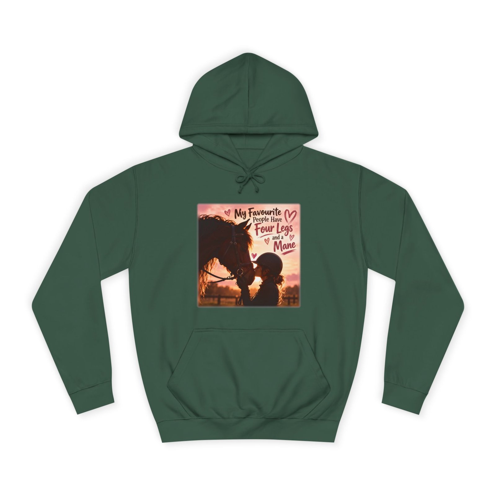 My Favourite People Have Four Legs and a Mane Hoodie, Horse Lover Gift, Equestrian Jumper, Horse Girl Sweater, Rider Gift - Image 3